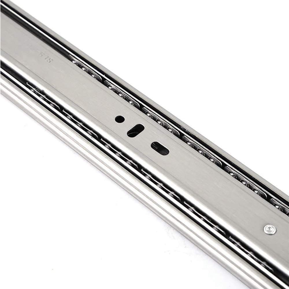 Stainless Steel 3-Section Drawer Slides with Soft Close Buffer - 20 Inch Pair for Furniture & Cabinet Hardware | Smooth Gliding Drawer Runners for Kitchen Cabinets, Dressers, Office Storage