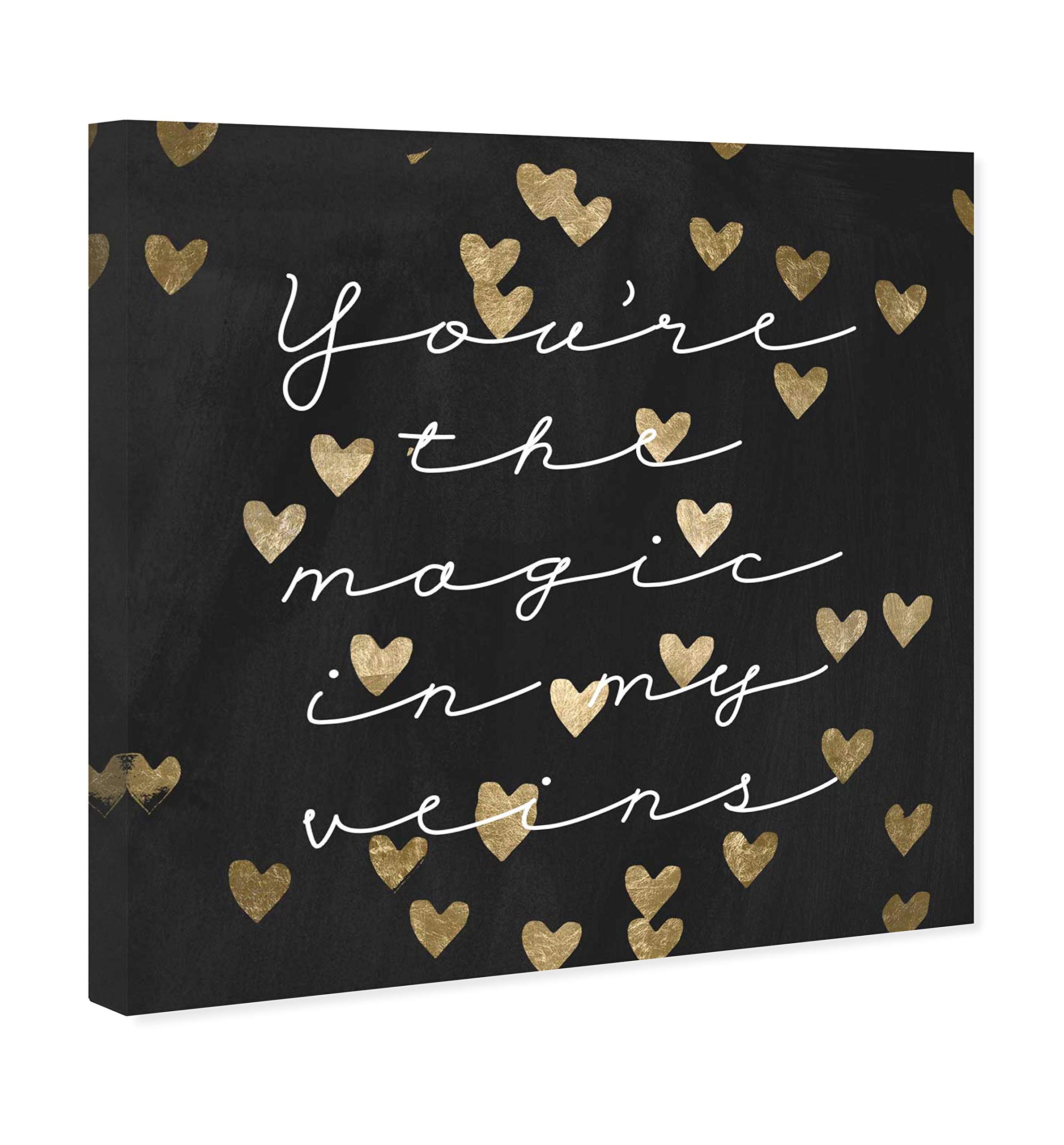 Oliver Gal Artist Co. 'Magic in Me Night' Typography Wall Art - 24x24 Inch Black & Gold Canvas Print for Living Room, Bedroom & Office Decor - Inspirational Quote Home Décor