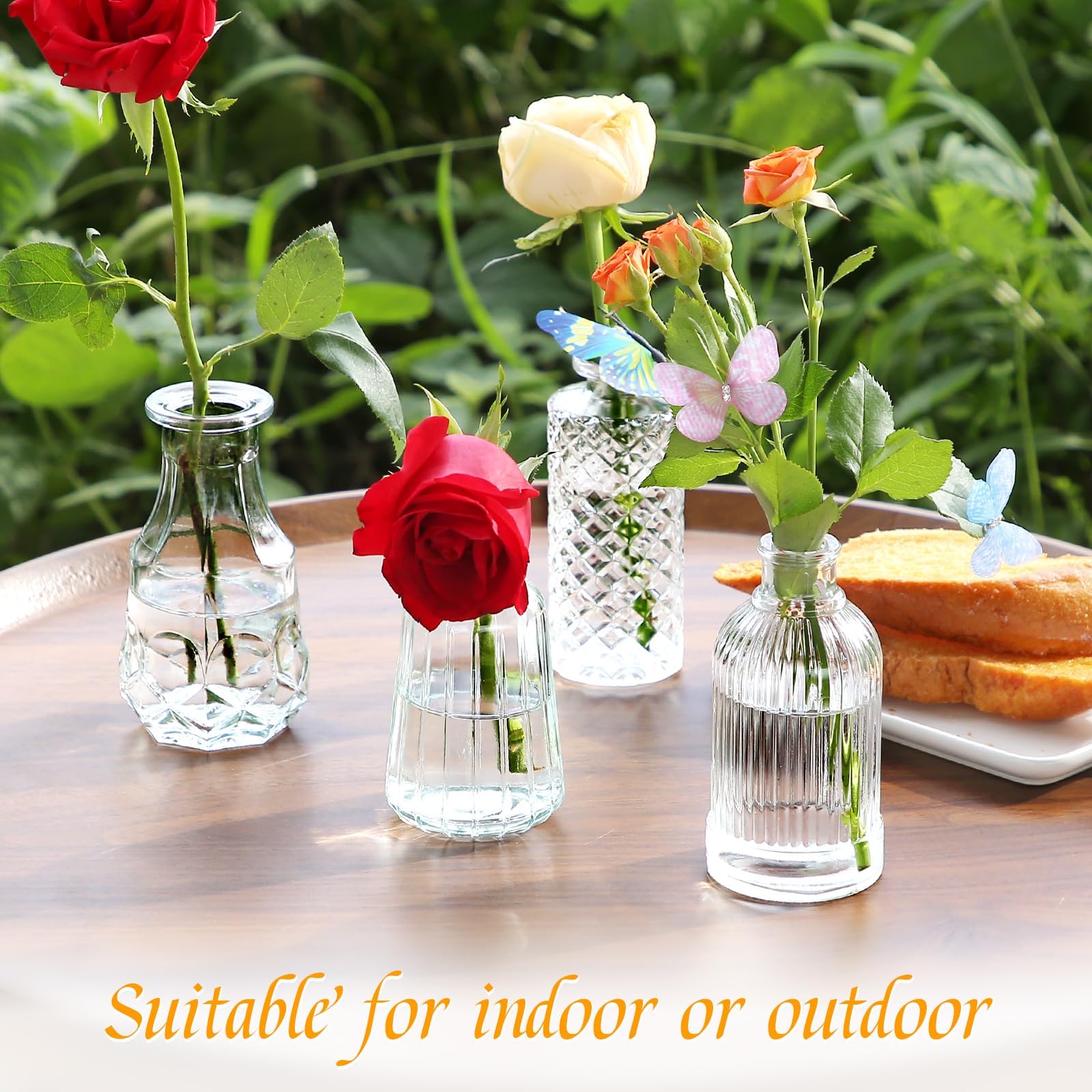 30 Pcs Mini Clear Glass Bud Vases - Small Flower Vases for Wedding Centerpieces, Birthday Party, Anniversary & Baby Shower Decor - Perfect for Table Decorations, Floral Arrangements and Special Events