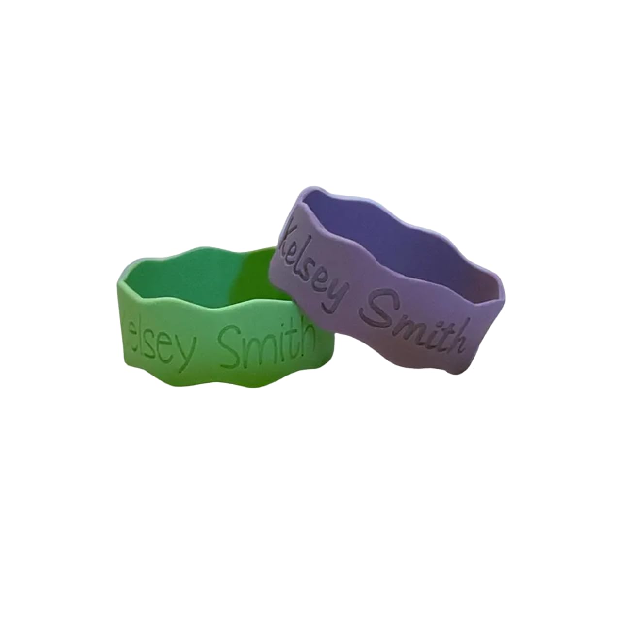 Custom Silicone Baby Bottle Labels - Personalized Waterproof Name Bands for Daycare & School - Reusable Laser Engraved Cup Grip Bands (Pack of 4) - Perfect for Organizing Kids' Bottles at Nursery, Preschool and Playdates