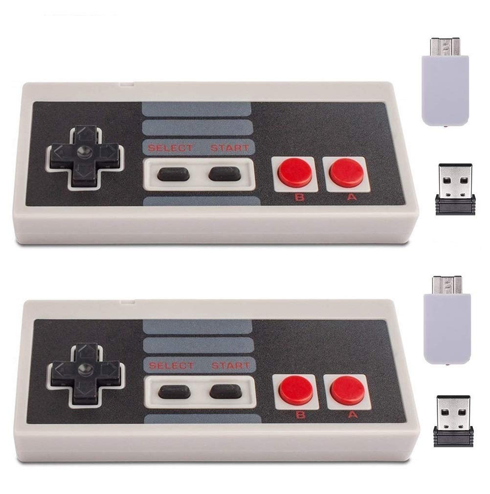 Upgraded Wireless NES Controller for Mini NES Classic - Turbo Function, PC/Mac/Raspberry Pi Compatible - Perfect for Retro Gaming