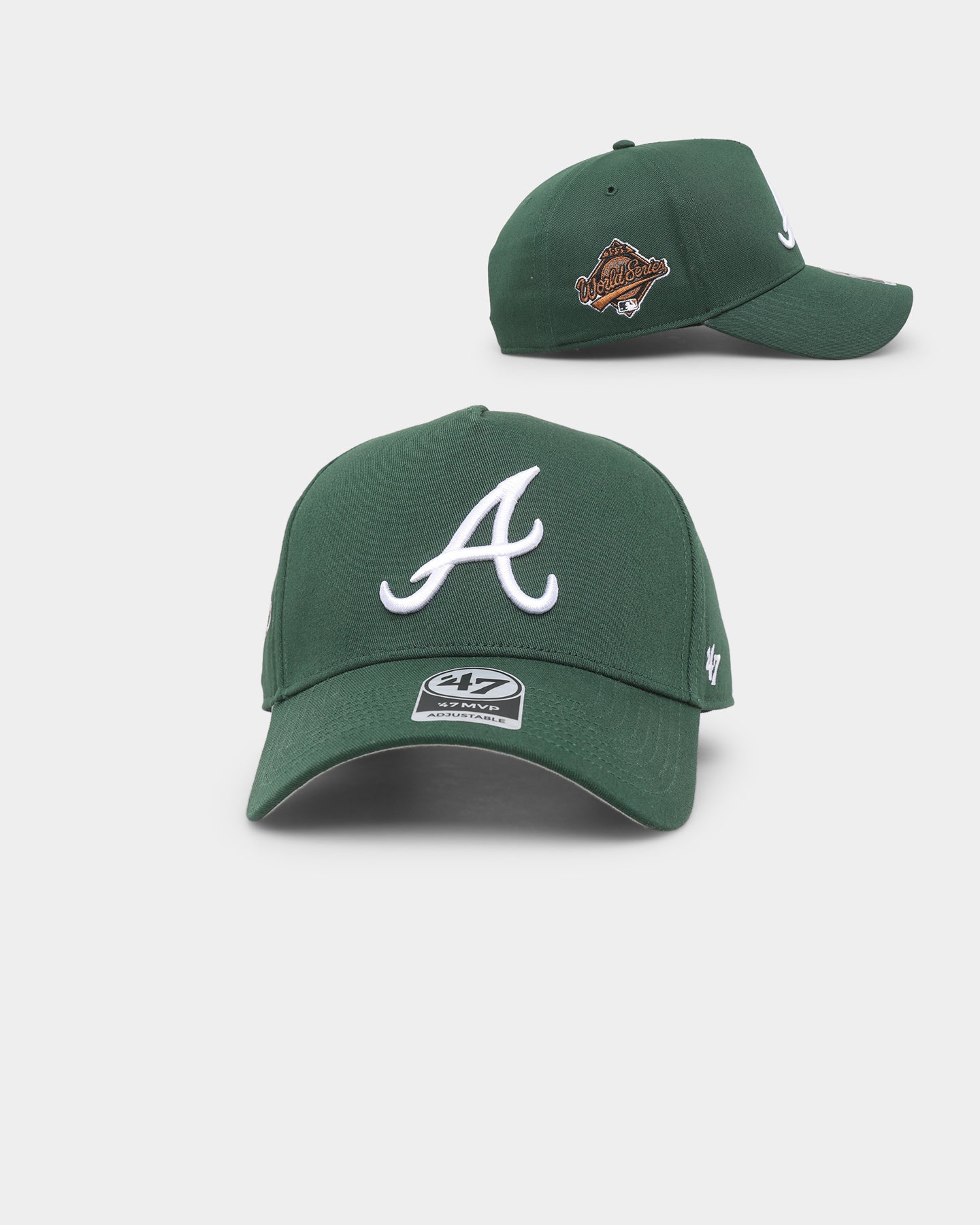 47 Brand Atlanta Braves Sure Shot 47 MVP DT Snapback Dark Green/Grey Adjustable Baseball Cap - Perfect for Sports Fans, Game Days & Casual Outfits