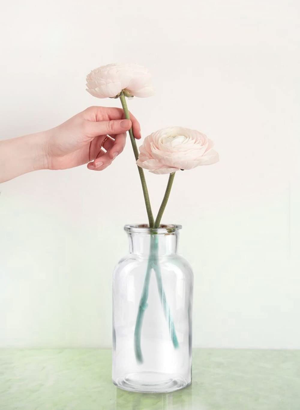 12-Pack 8 Inch Clear Glass Bottle Vases with Cork Stoppers - Modern Cylinder Flower Vases for Home Decor, Wedding Centerpieces, DIY Crafts & Office Desk Decorations