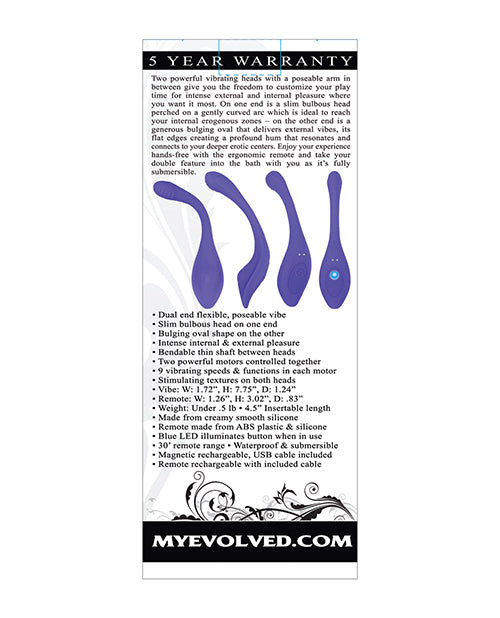 Remote Control Vibrator - Rechargeable Purple Adult Toy for Couples, Long Distance Play & Discreet Use at Home or Travel