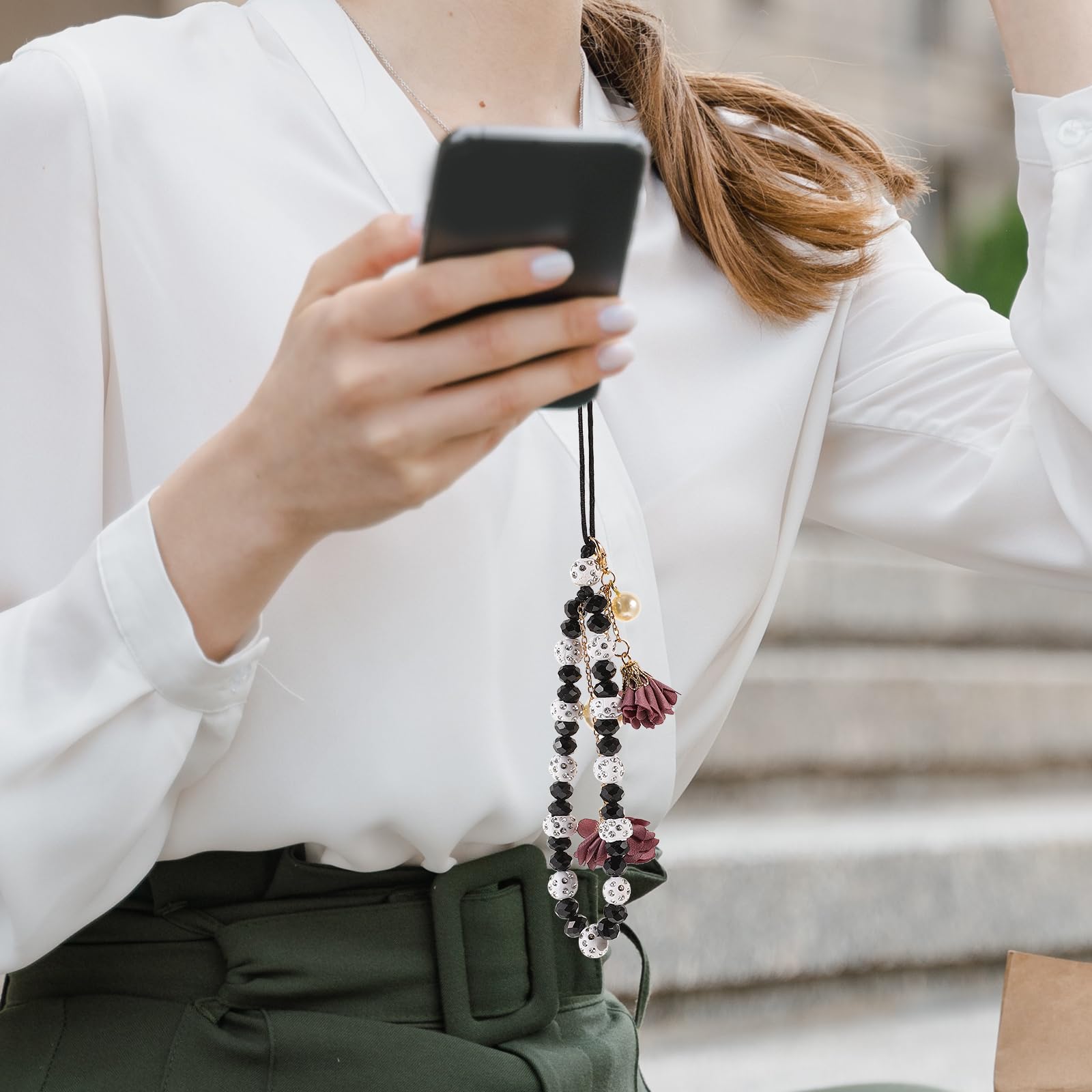 Creative Crystal Flower Phone Strap - Non-Slip Lanyard for Phones & Keys | Perfect for Work & Travel