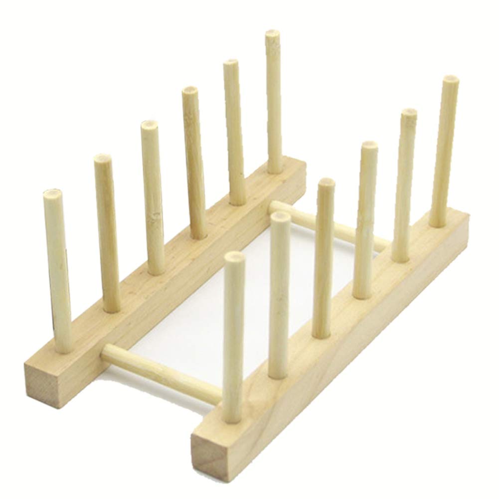 Bamboo Wooden Dish Rack & Kitchen Organizer - Plate, Bowl, Cup Holder with Pot Lid Storage | Space-Saving Cabinet Organizer for Dishes | Perfect for Small Kitchens, Countertops & Dish Drying