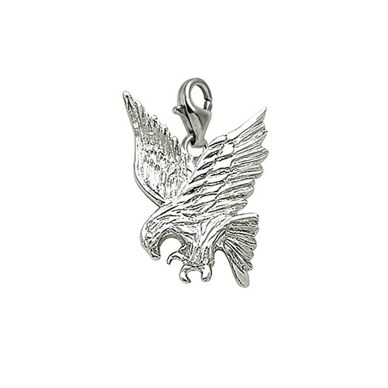 Eagle Charm Pendant with Lobster Claw Clasp - Silver Jewelry Charms for Bracelets & Necklaces - Perfect for DIY Jewelry Making, Gifts, and Fashion Accessories