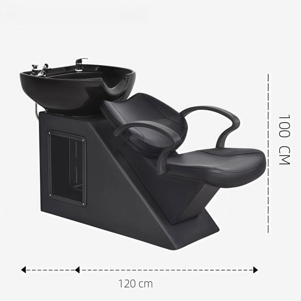 Professional Barber Shop Shampoo Sink Chair with Ceramic Basin - Certified Salon Equipment for Hair Washing & Styling | Perfect for Barber Shops, Salons & Home Grooming Stations