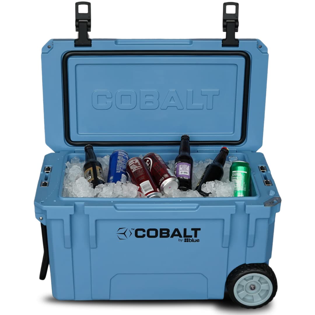 Cobalt 55 Quart Roto Molded Super Ice Cooler - Heavy Duty Large Ice Chest Keeps Ice for Up to 3 Days | Perfect for Camping, Beach Trips, Tailgating & Outdoor Adventures