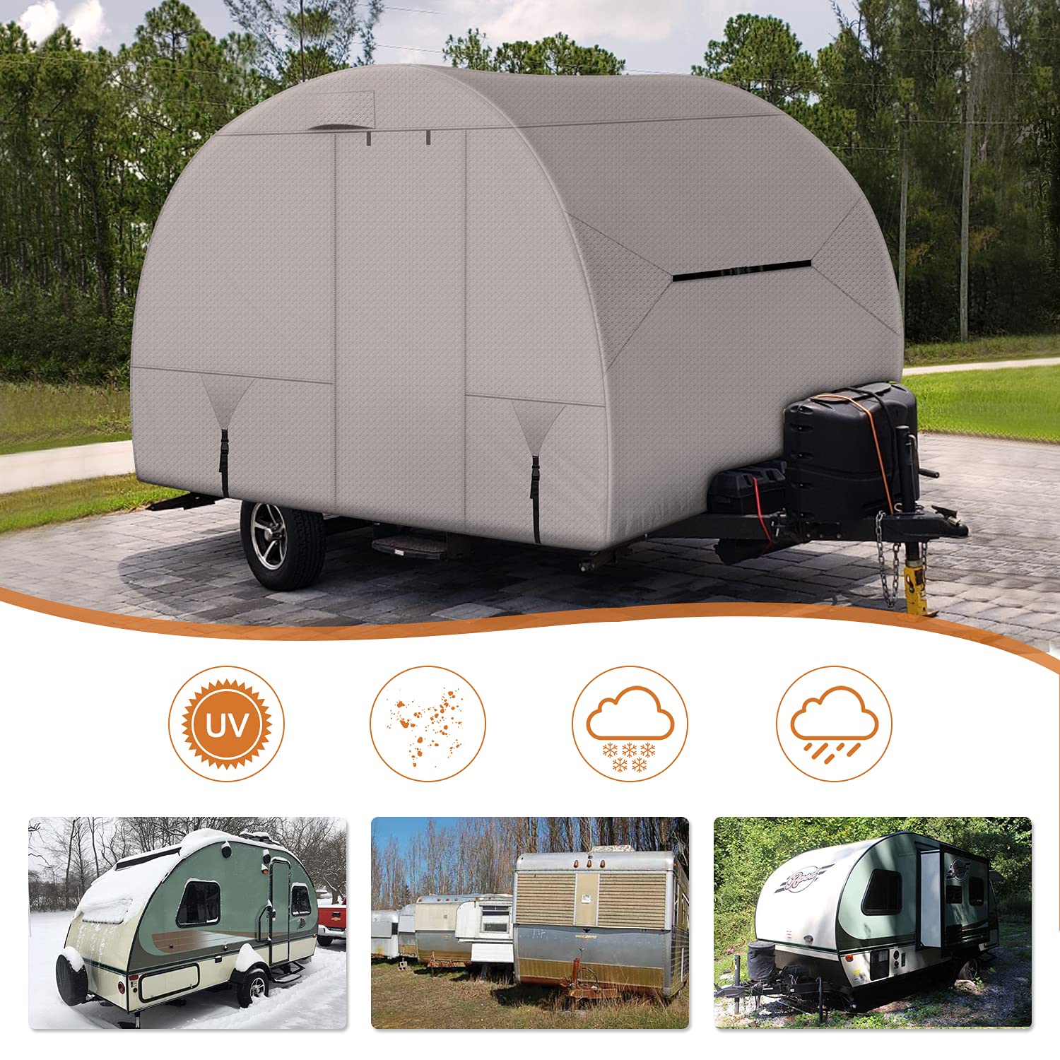 Leader Accessories Waterproof Travel Trailer Cover for R-Pod RV - Fits RP-171, RP-172, RP-176, RP-176T, RP-177 (16'2
