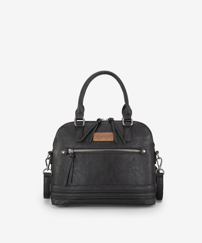 Wrangler Dome Satchel Crossbody Bag for Women & Men - Durable Leather Shoulder Bag - Perfect for Travel, Work & Everyday Use