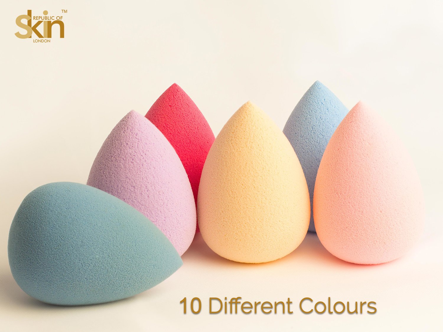 REPUBLIC OF SKIN London Anti-Microbial Latex-Free Beauty Blender Makeup Sponge - Soft & Blemish-Free Application for Flawless Foundation & Concealer - Perfect for Daily Makeup, Travel & Professional Use