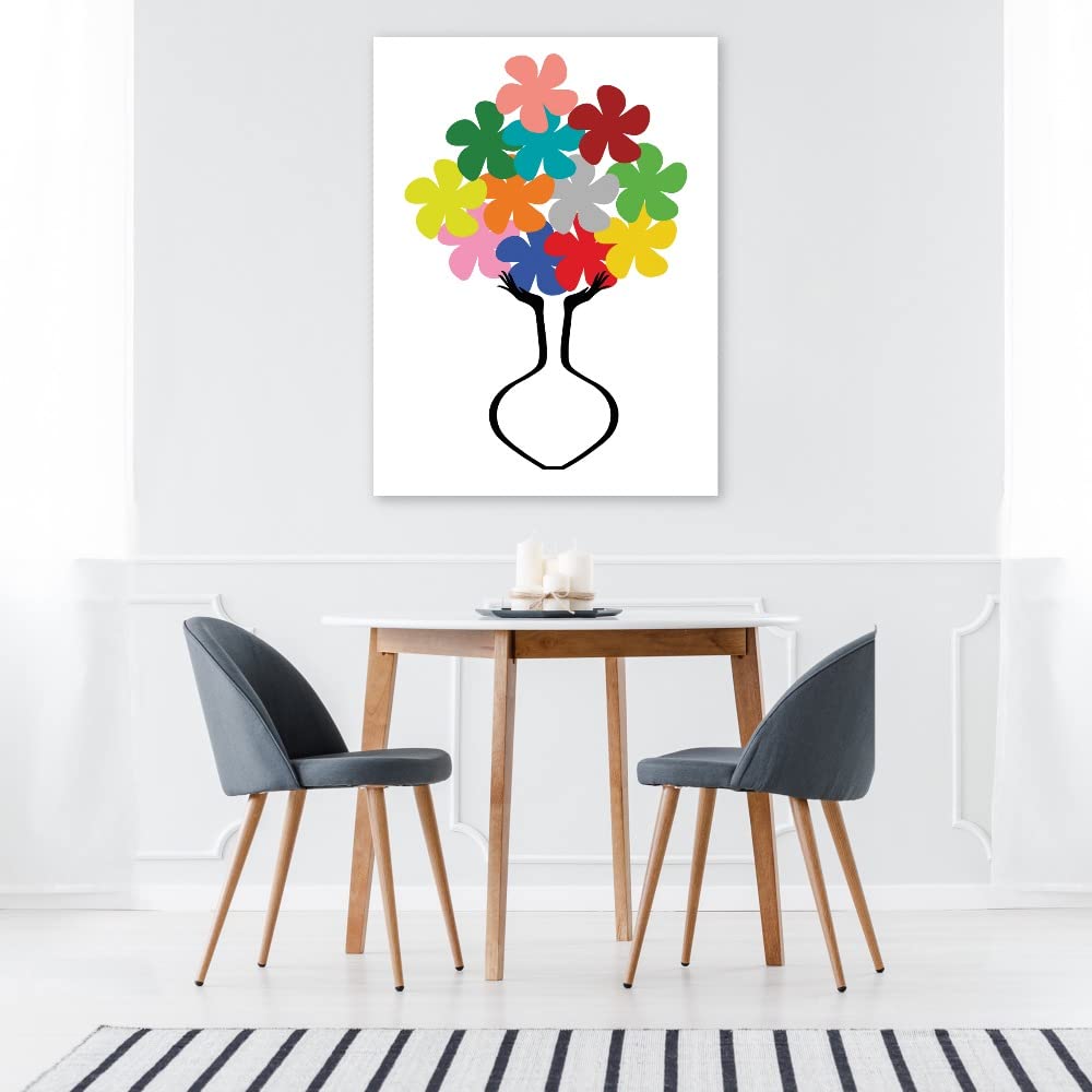 Hand-Painted Floral Fine Art Canvas Wall Decor - Premium Gallery-Wrapped Ready-to-Hang Painting (35