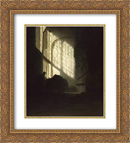 Rembrandt Museum Art Print - 20x22 Inch Gold Ornate Frame with Double Matting for Living Room, Office & Gallery Wall Decor