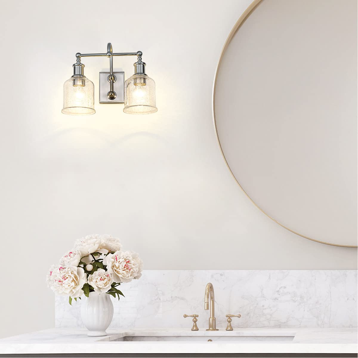 Z-Lite 2-Light Vanity Light Fixture 734-2V-BN - Modern Bathroom Lighting for Mirror & Vanity Areas, Perfect for Home & Hotel Decor