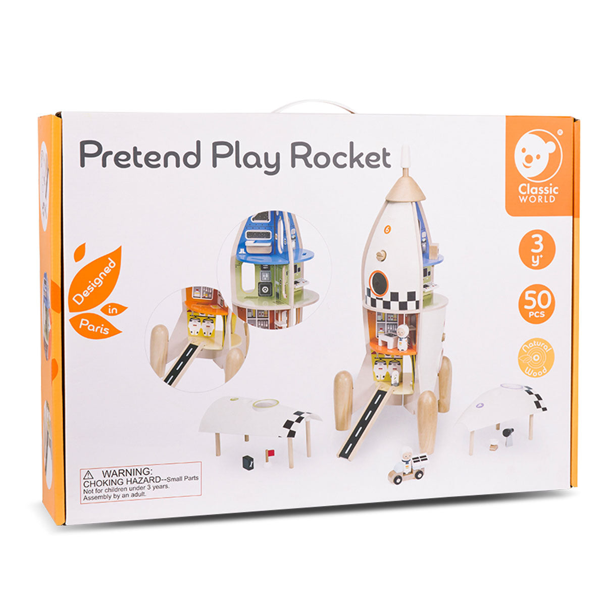 Classic World Pretend Play Rocket Toy for Kids - STEM Learning & Space Exploration Imaginative Play - Perfect for Indoor & Outdoor Adventures