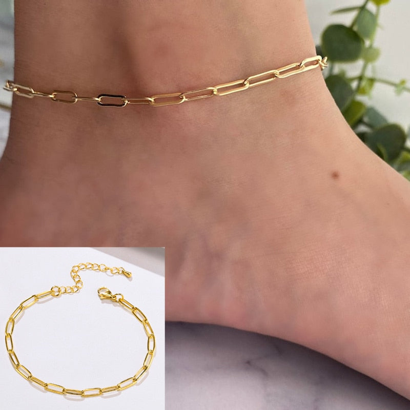 Golden Snake Ankle Bracelet for Women - Elegant Adjustable Anklet Jewelry for Parties, Beach & Boho Style Outfits