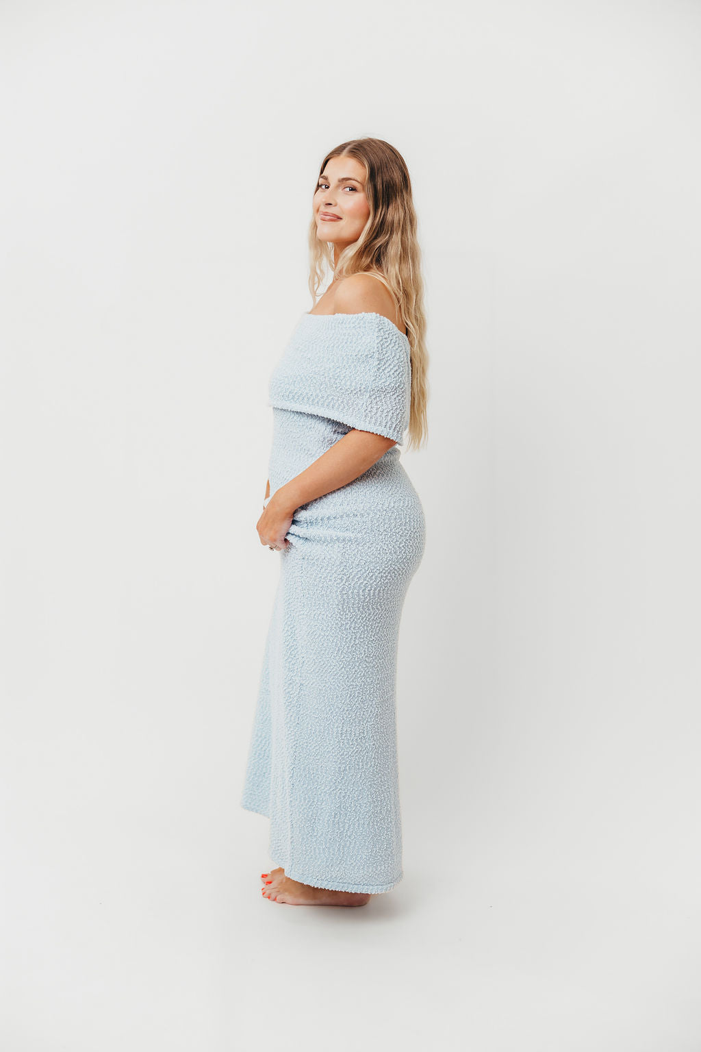 Brit Maxi Dress in Dusty Blue - Bump Friendly Maternity Dress for Women | Comfortable & Stylish Pregnancy Wear for Casual Outings, Baby Showers & Summer Events