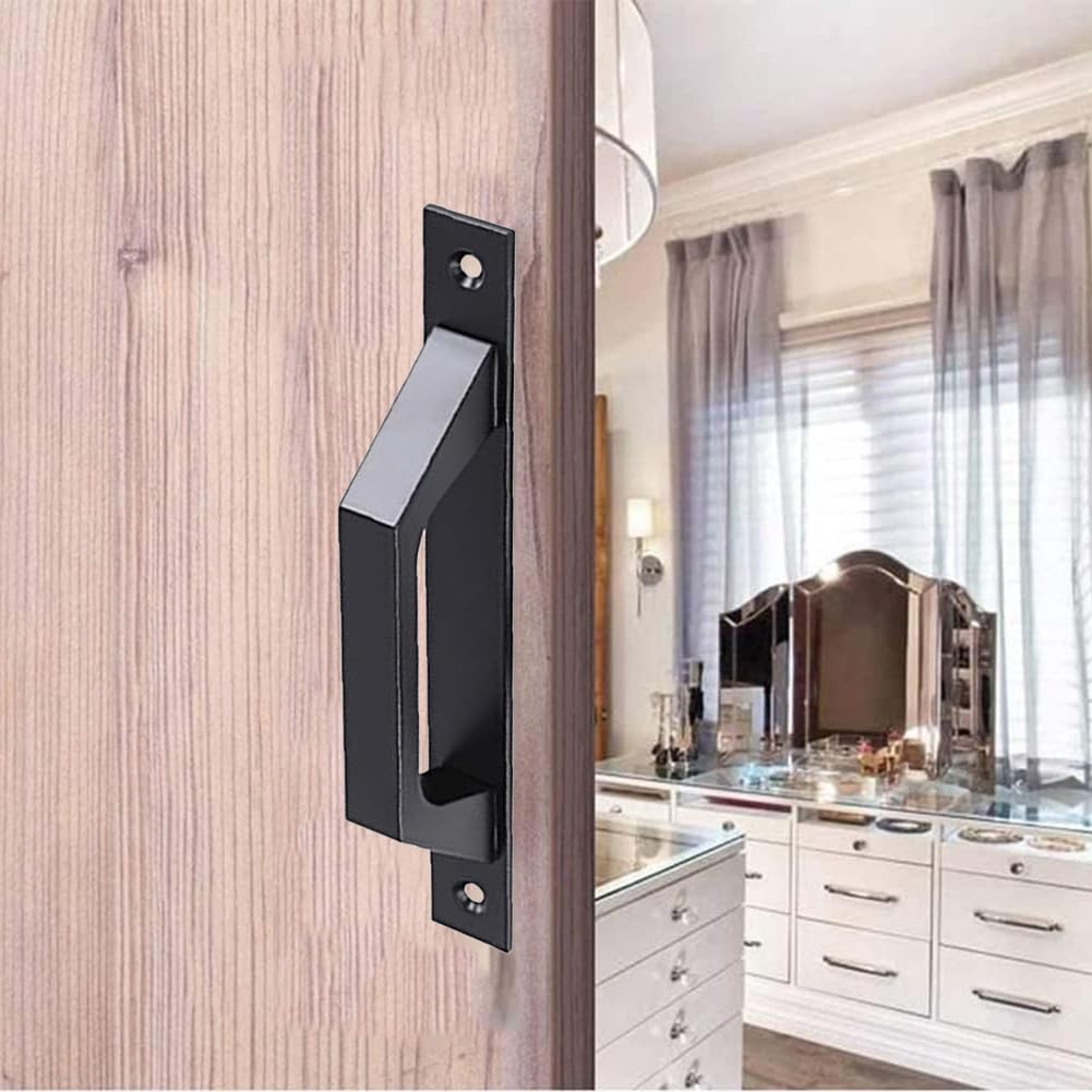 7.9 Inch Black Sliding Barn Door Handles (2-Pack) - Heavy Duty Wooden Pull Handles for Sliding Doors, Barns, Fences, Garages & Sheds - Rustic Home & Farmhouse Decor Upgrade