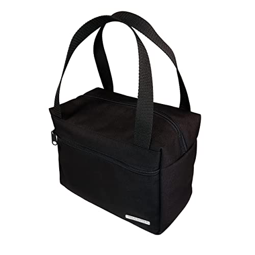 **Insulated Lunch Bag for Men & Women - Premium Zippered Lunch Pail Handmade in USA by California Artisan (Black) - Perfect for Work, School & Picnics**