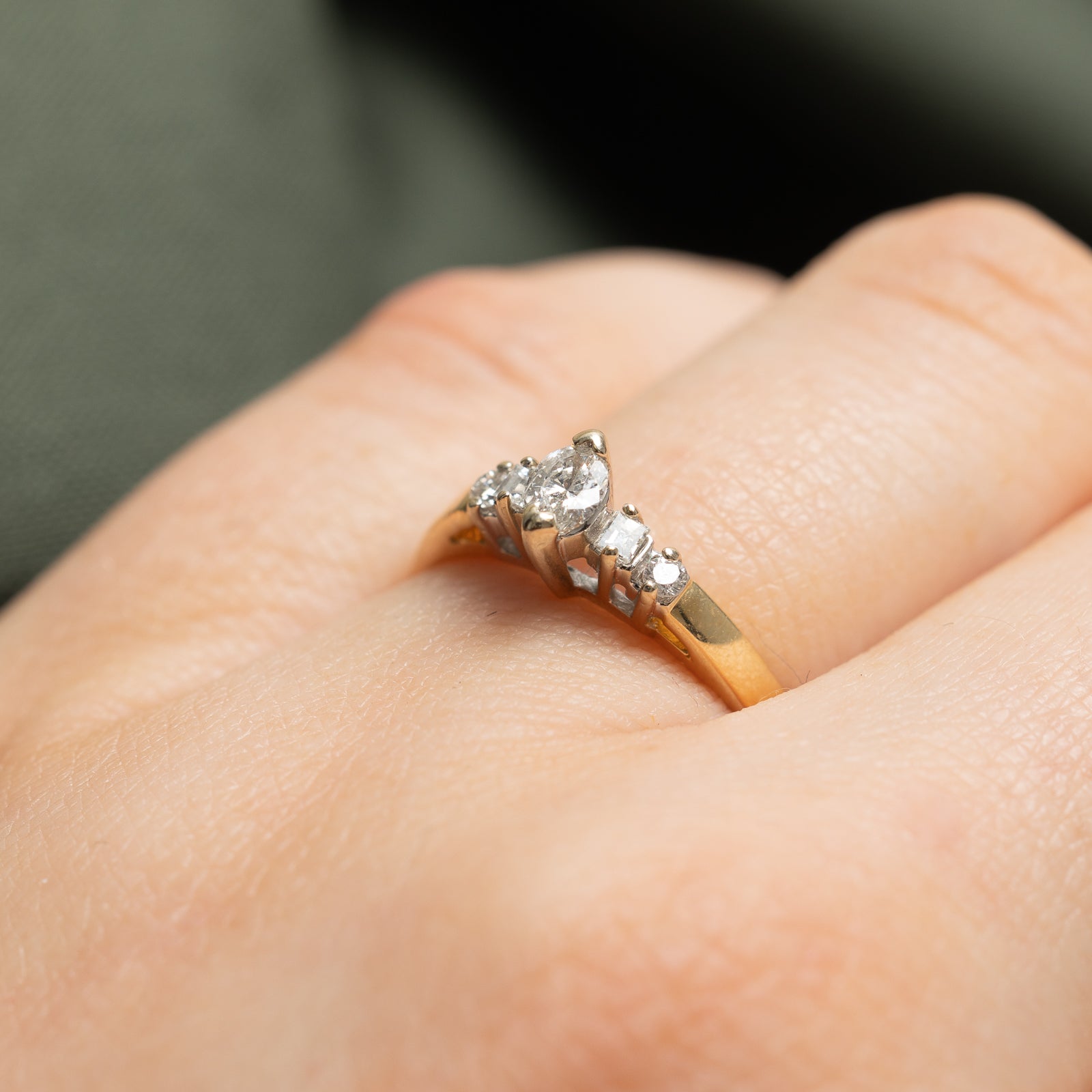 0.25ctw Marquise Cut Diamond Engagement Ring - Size 6.75 - Elegant Wedding Band for Women - Perfect for Proposals, Anniversaries & Special Occasions