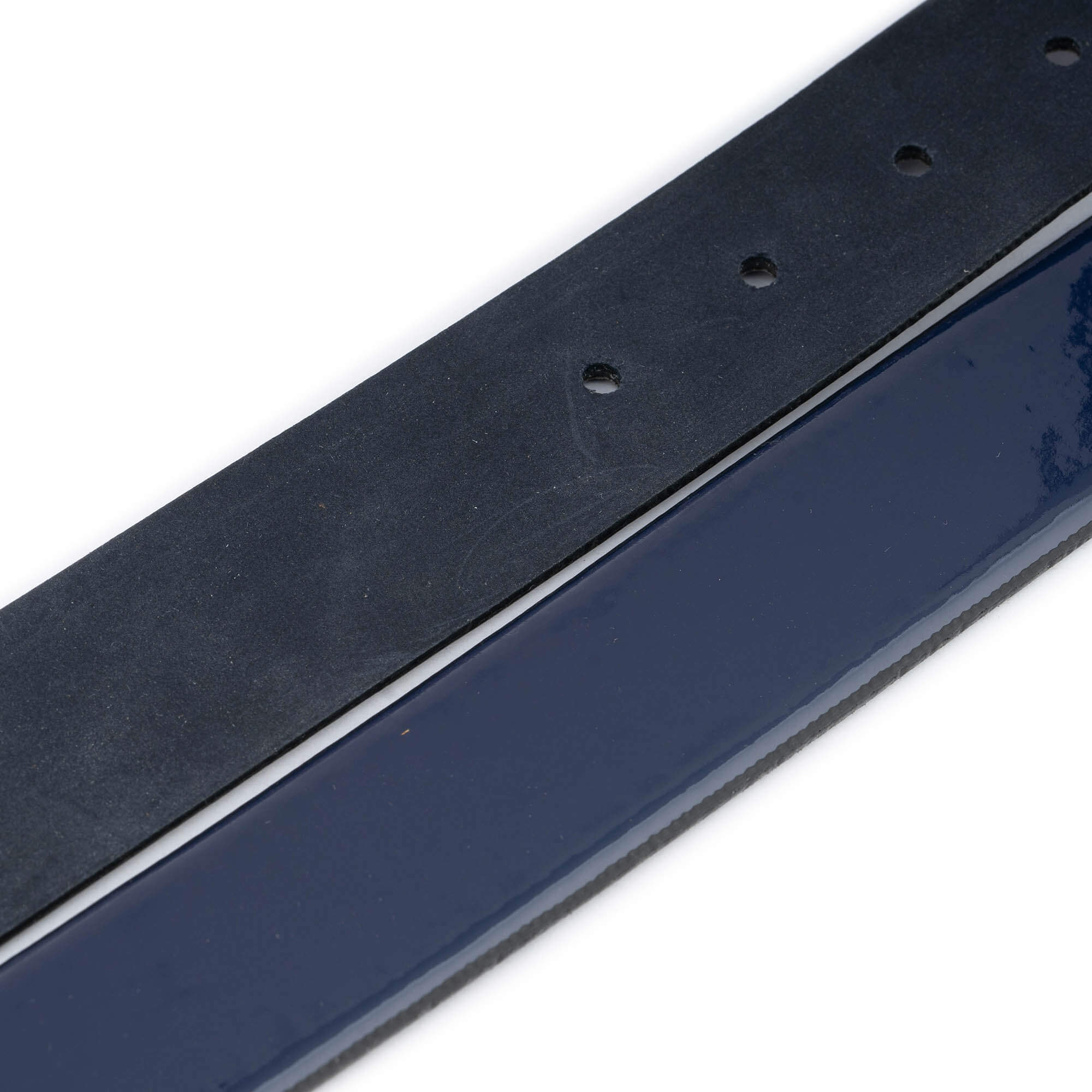 Premium Men's Blue Patent Leather Dress Belt - 3.5 cm Width for Formal Wear & Business Attire | Stylish Accessory for Office, Weddings & Special Occasions