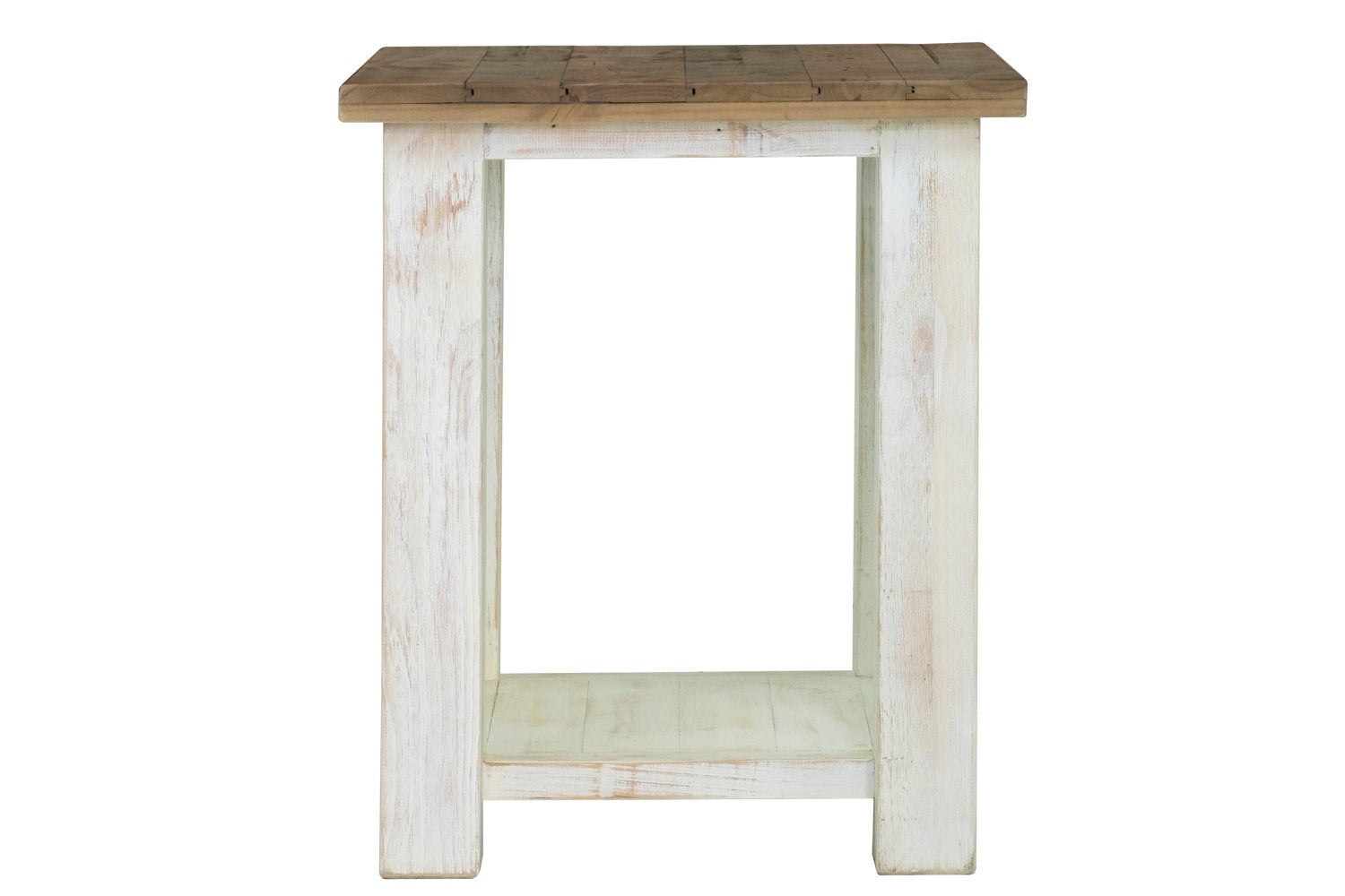 Modern Borsgade Side Table - White/Natural Wood Finish - Perfect for Living Room, Bedroom, or Office Decor