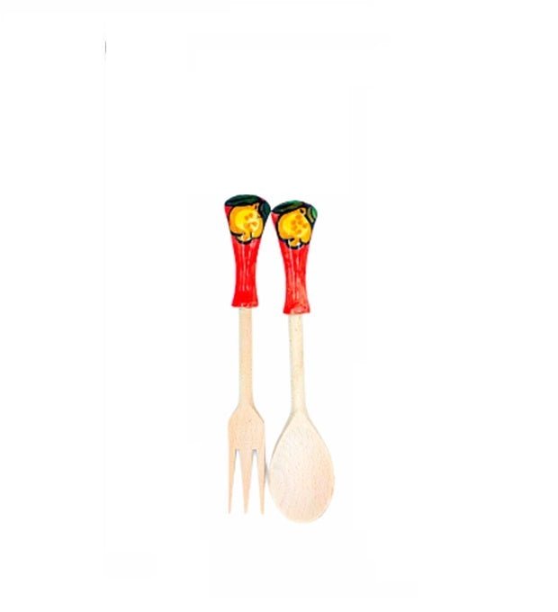 Premium Italian Ceramic Salad Servers Set of 2 - Elegant Tableware for Dinner Parties & Healthy Meal Prep