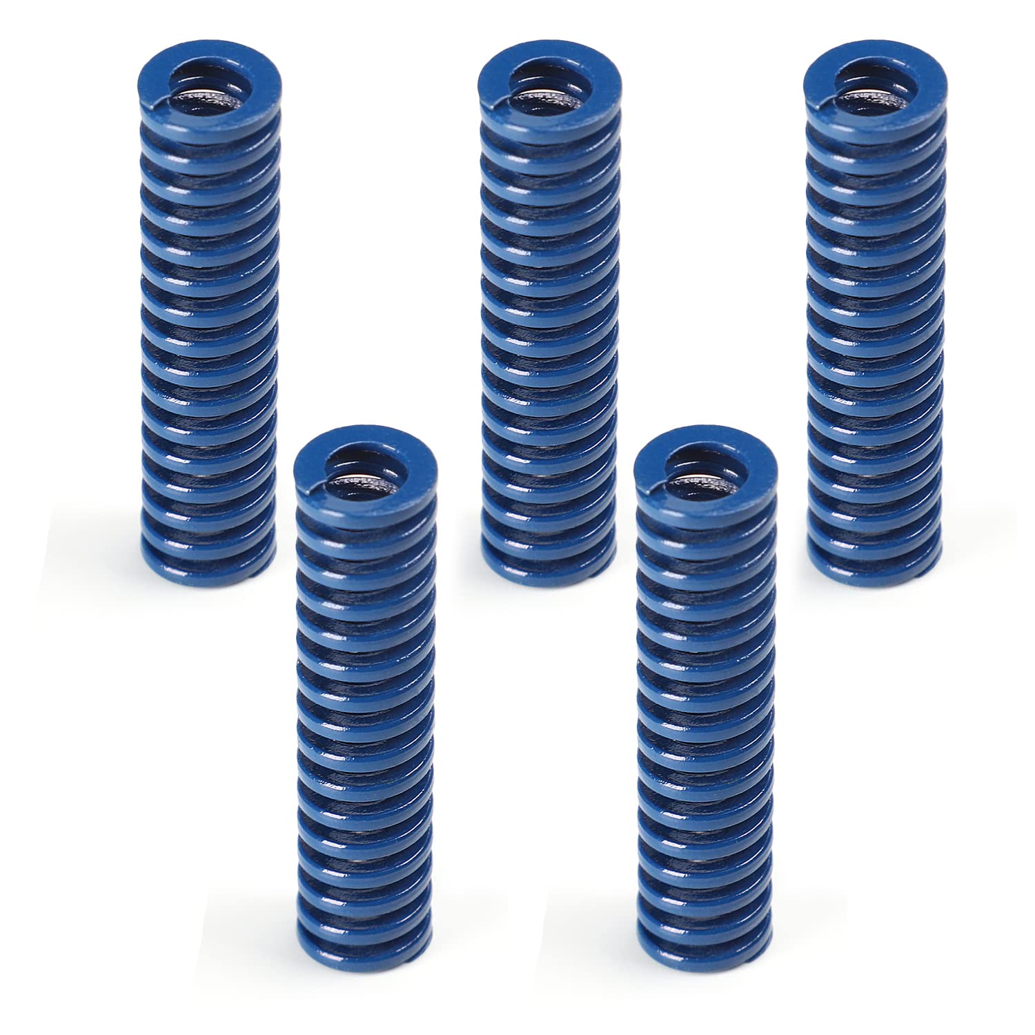 MroMax 3D Printer Die Springs - 10mm OD 40mm Long Compression Springs, Spring Steel Spiral Stamping Light Load Mold Springs (Blue, 5Pcs) - Perfect for 3D Printer Bed Leveling and Bottom Connection