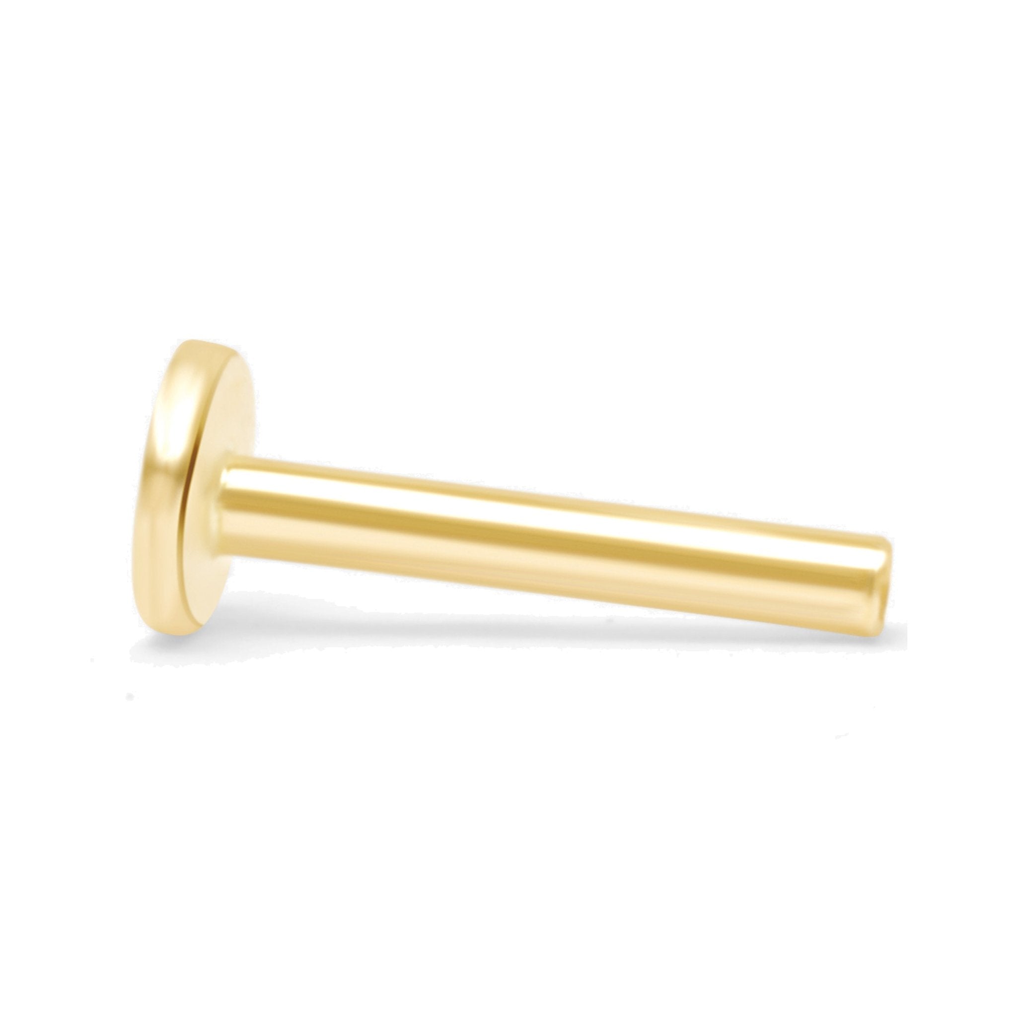 14K Solid Gold Flat Back Stud Earrings - Internally Threaded for Secure Fit | Perfect for Cartilage, Helix, Tragus Piercings & Everyday Wear