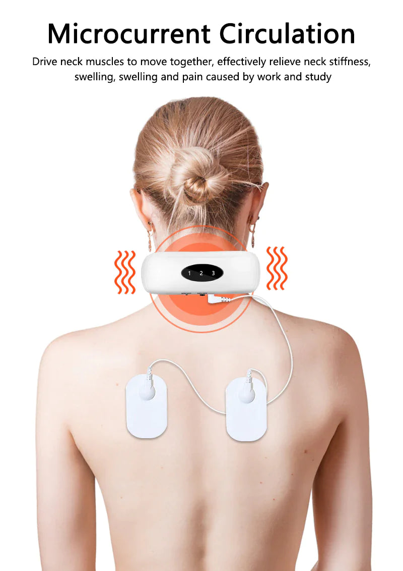 Electric Neck Massager with Pulse & Magnetic Therapy - Instant Pain Relief for Shoulder, Back & Muscle - Perfect for Office, Travel & Home Use