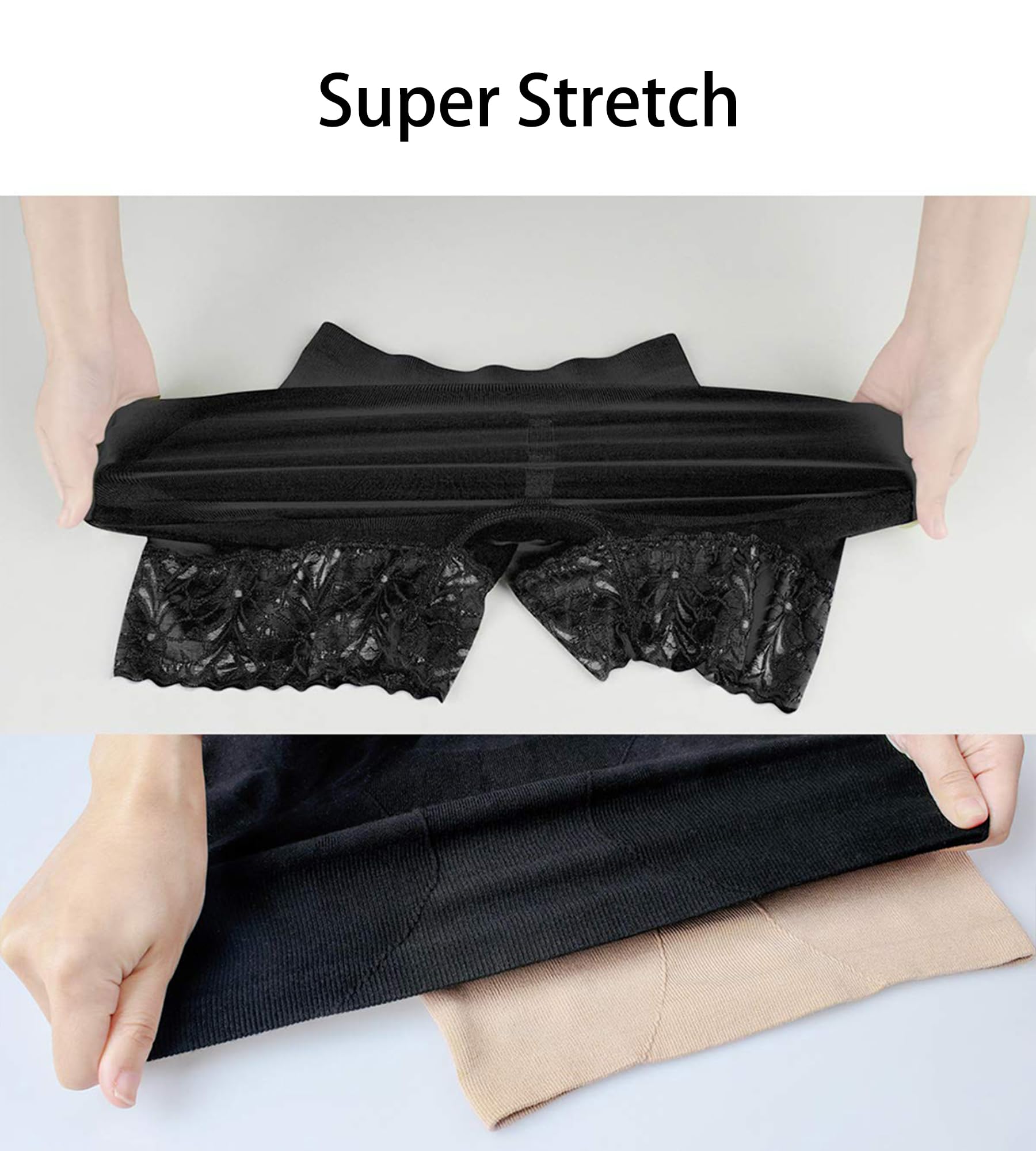 iloveSIA Women's Lace Slip Shorts 3-Pack - Comfortable Boyshort Underwear for Dresses, Anti-Chafing Safety Pants, Breathable Cotton Panties - Perfect for Summer, Skirts, and Everyday Wear