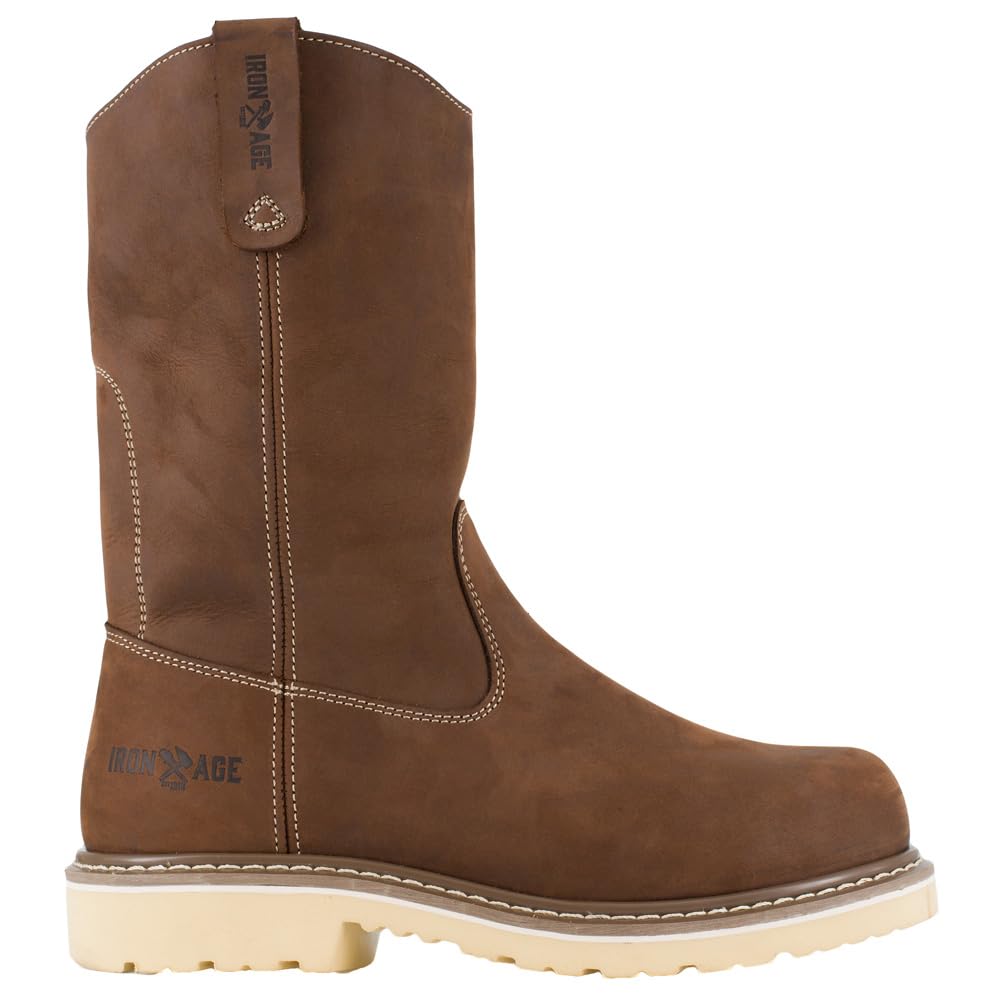 Iron Age Men's 11 Inch Waterproof Composite Toe Work Boots - Safety Shoes for Construction, Warehouse & Outdoor Work - Brown Slip Resistant Casual Work Boots