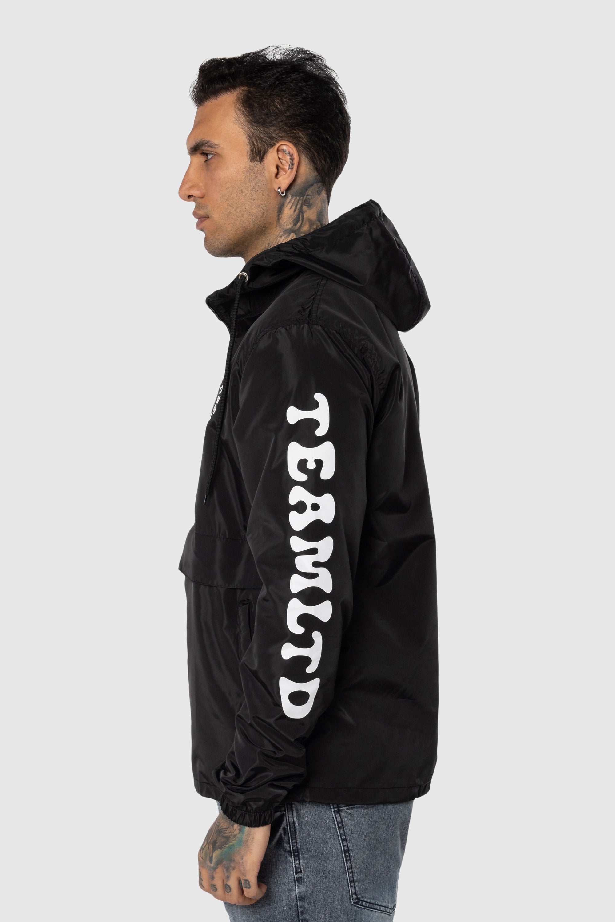 Black Anorak Pullover for Men & Women - Lightweight Waterproof Windbreaker Jacket for Hiking, Camping & Outdoor Activities
