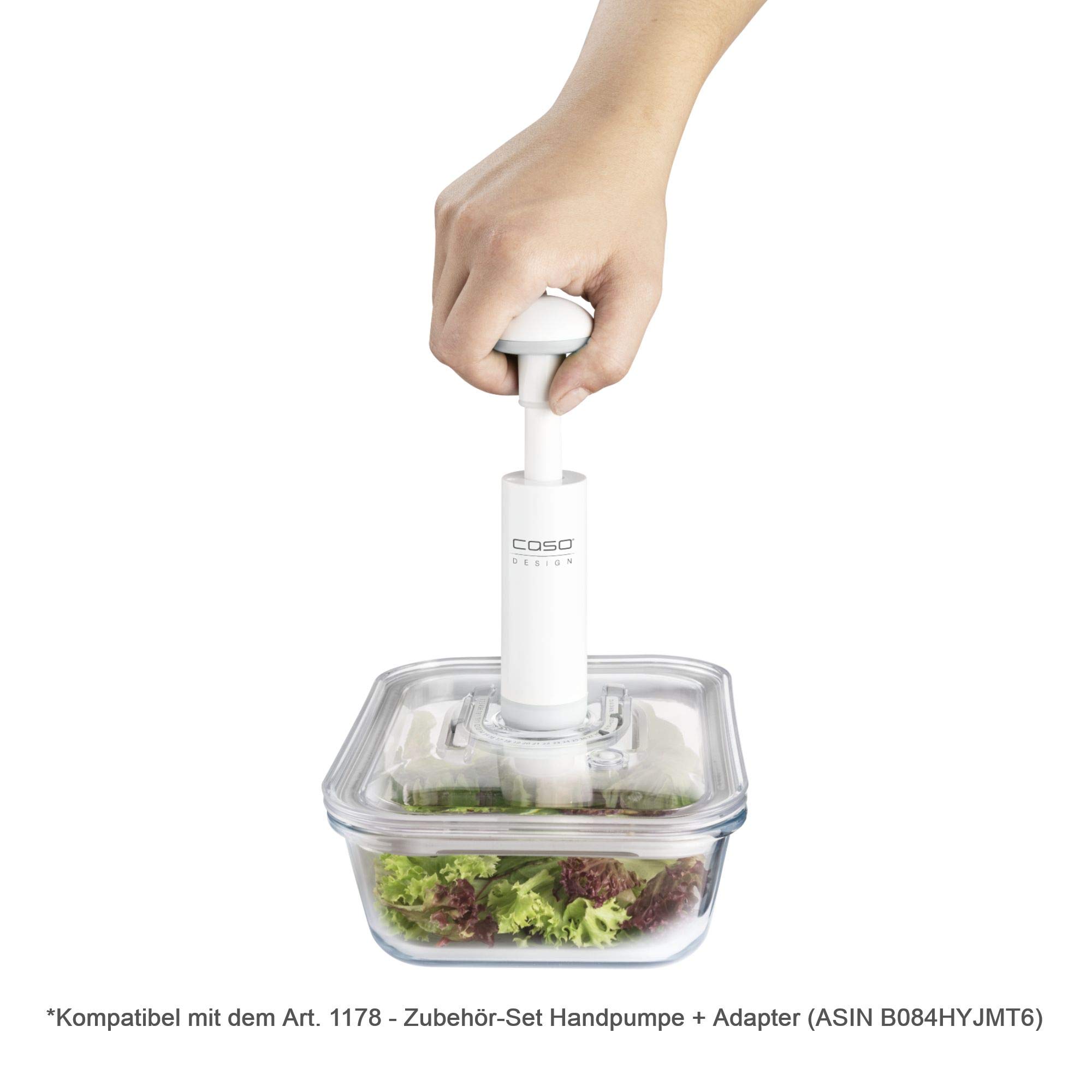 Caso 1192 Glass Vacuum Fresh Food Storage Container - Airtight Kitchen Organizer for Meal Prep, Leftovers & Sous Vide | BPA-Free, Dishwasher Safe