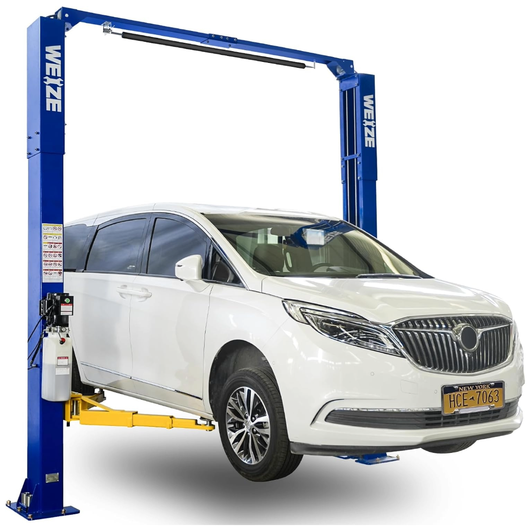 WEIZE 10000lbs 2 Post Car Lift with Double Point Release - Heavy Duty Overhead Auto Truck Tractor Lift for Repair Shops & Garages | Perfect for Vehicle Maintenance & Auto Repair Services