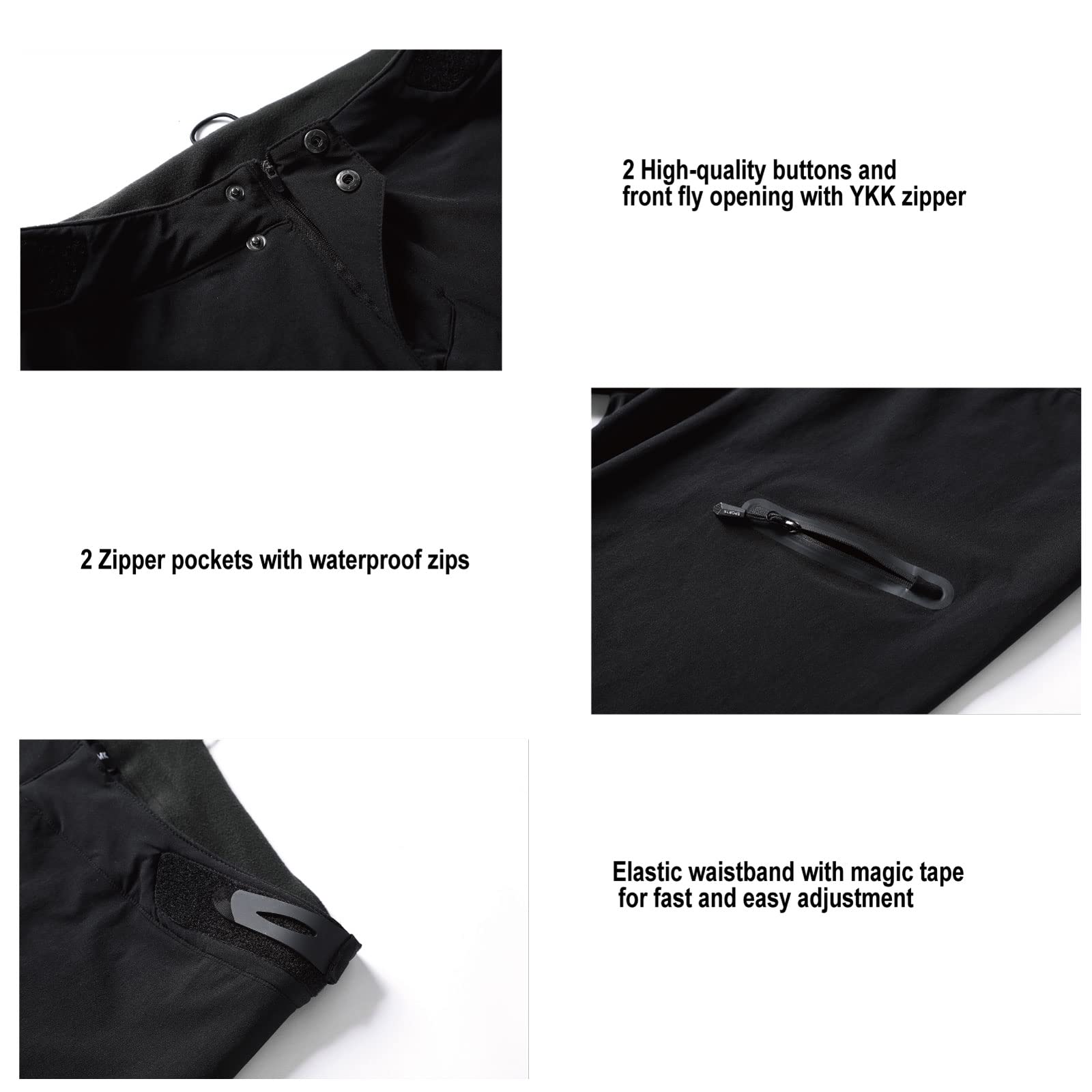 FORBEMK Men's Waterproof Cycling Pants - Windproof, Quick-Dry, Lightweight Running & Mountain Bike Pants for Downhill Riding & Outdoor Sports - Perfect for Commuting, Hiking & Winter Cycling