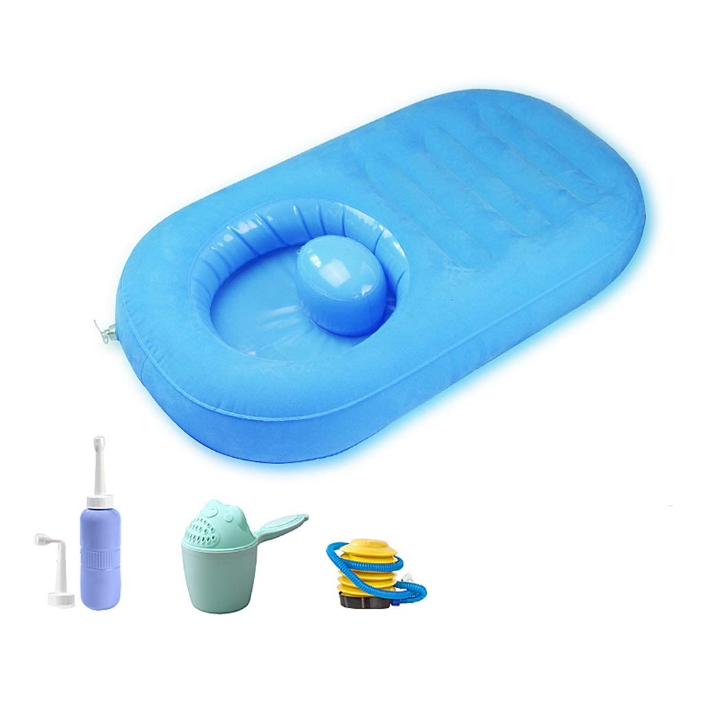 Inflatable Baby Bathtub Foldable - Portable Infant Bath Tub for Newborns & Toddlers (80X45X12CM, Blue) - Perfect for Home Bathing, Travel & Outdoor Use