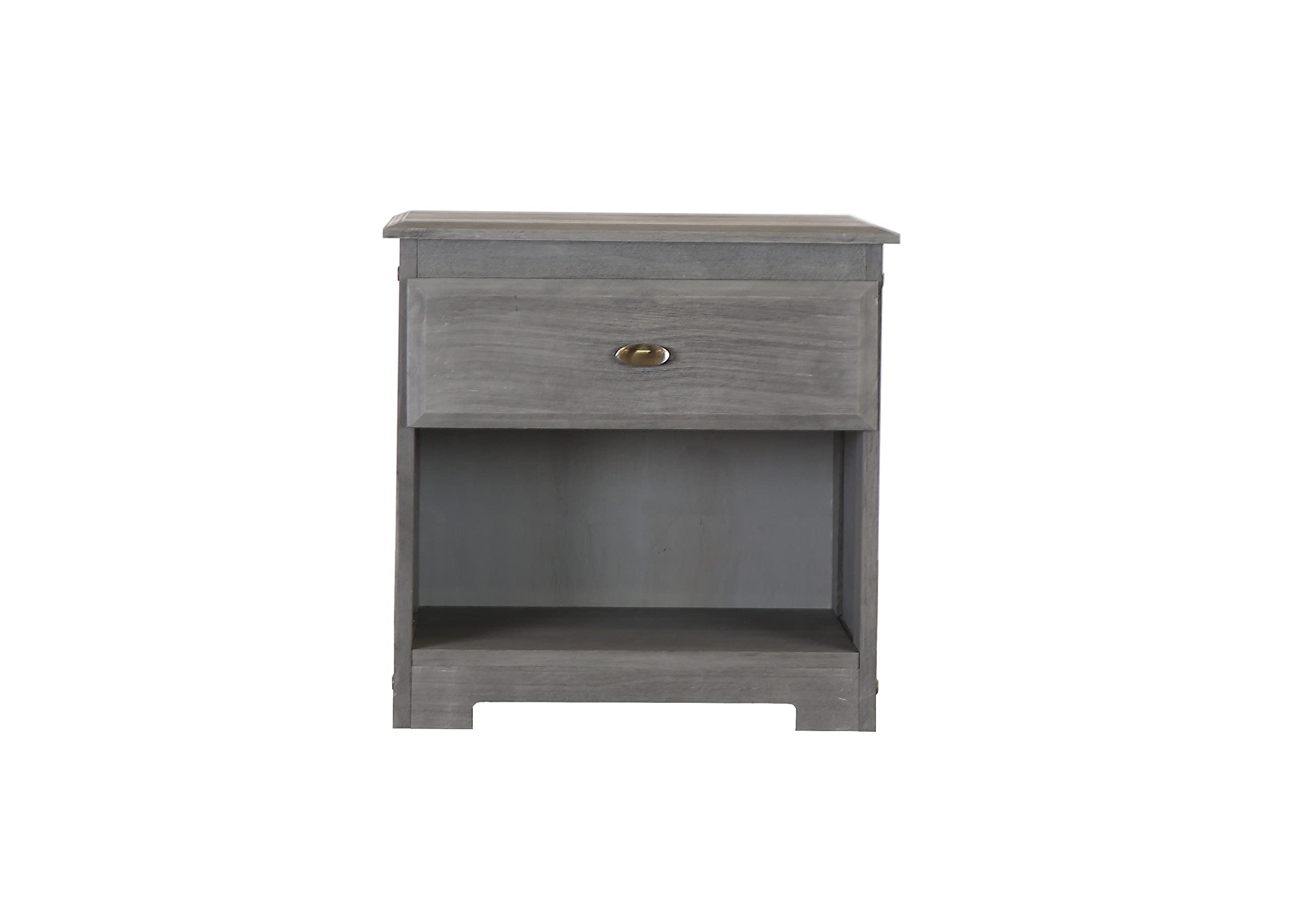 Discovery World Furniture 1 Drawer Nightstand in Charcoal - Modern Bedside Table for Bedroom, Living Room & Guest Room - Compact Storage Solution with Sleek Charcoal Finish