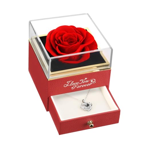 A1_red Rose_silver Necklace