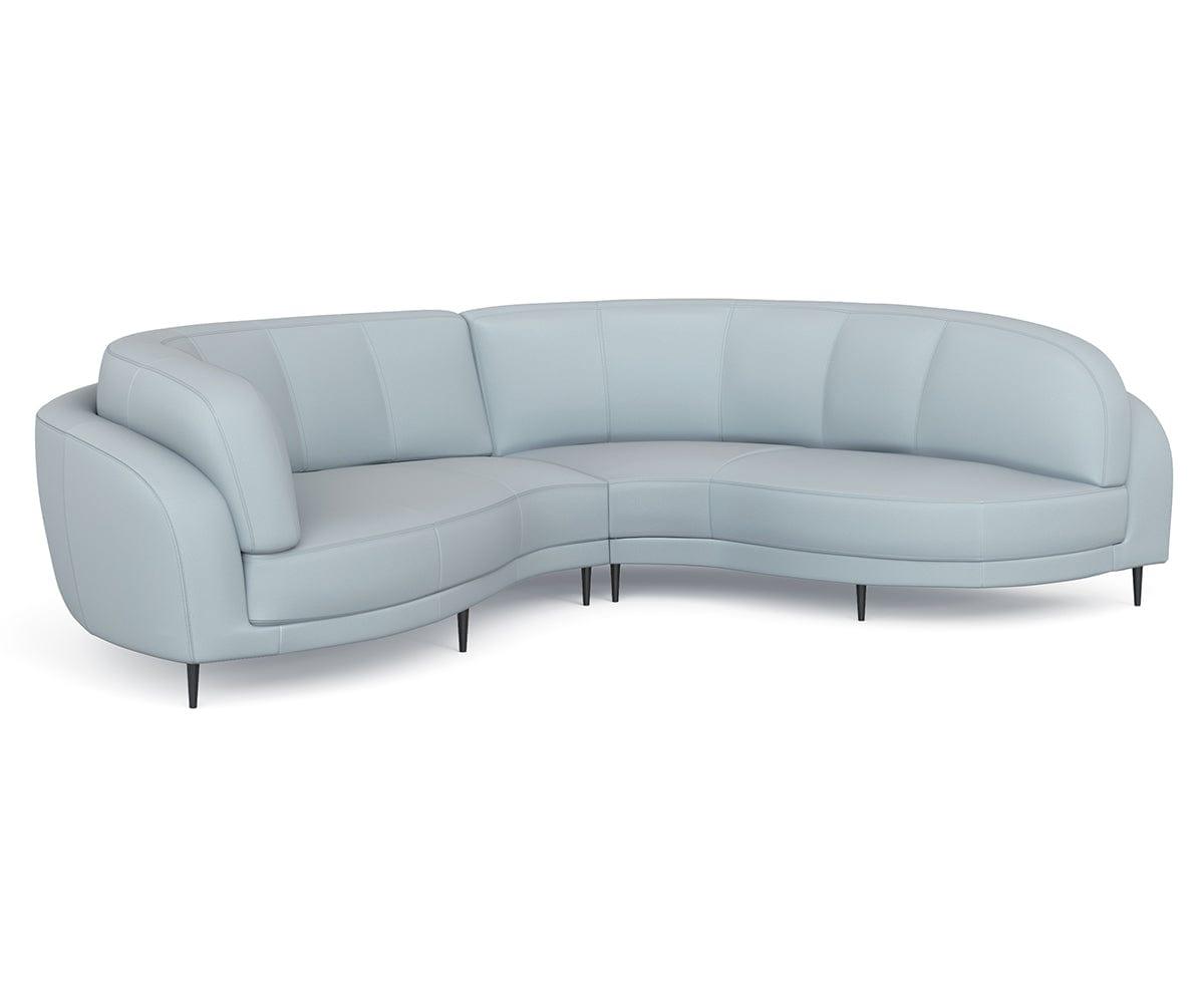 Luxury Giovanna Curved Leather Sectional Sofa - Modern U-Shaped Genuine Leather Couch for Living Room, Lounge & Home Theater - Perfect for Family Gatherings & Entertainment Spaces