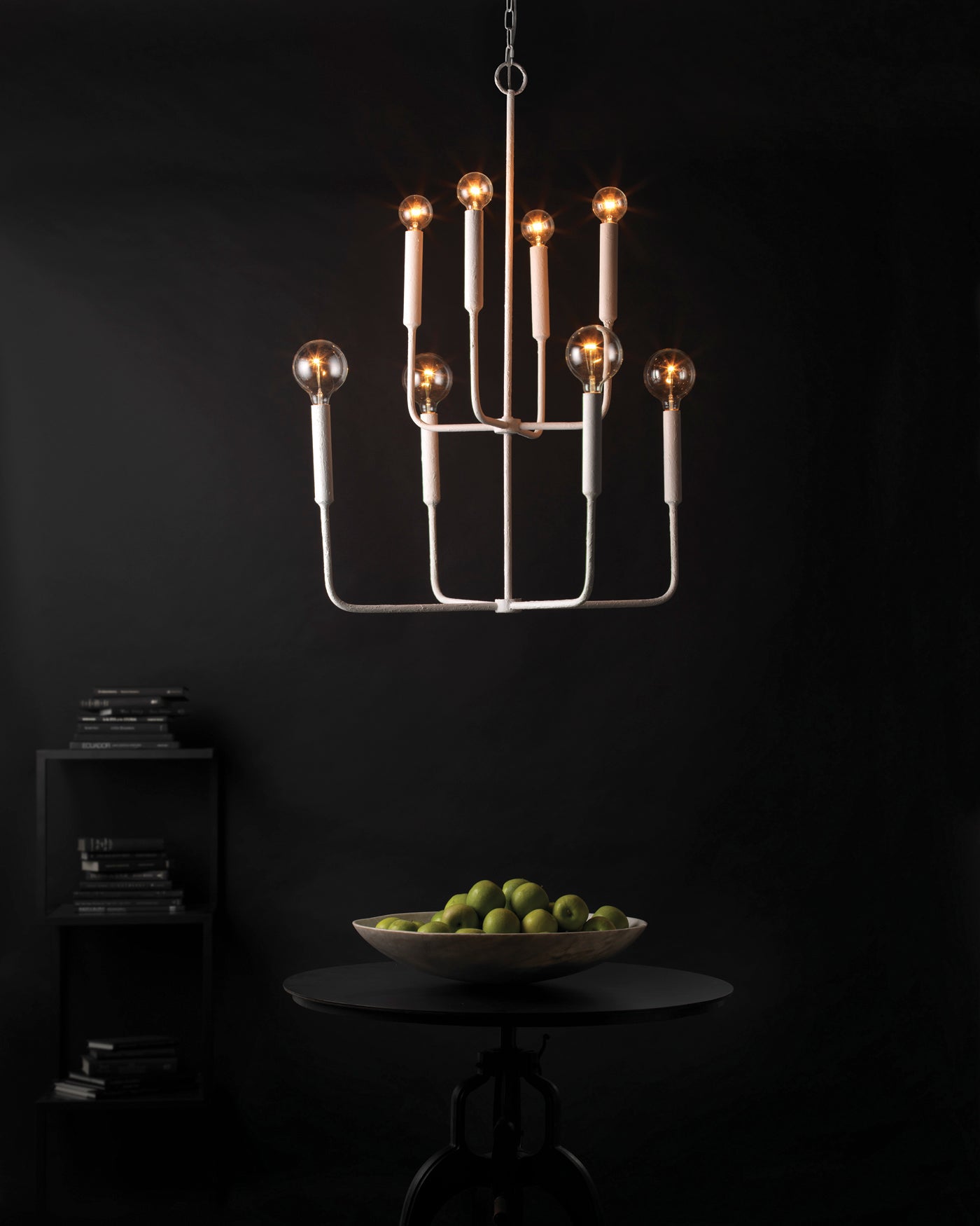 Elegant Mercer Chandelier in White - Modern Crystal Ceiling Light Fixture for Dining Room, Bedroom, or Living Room Decor