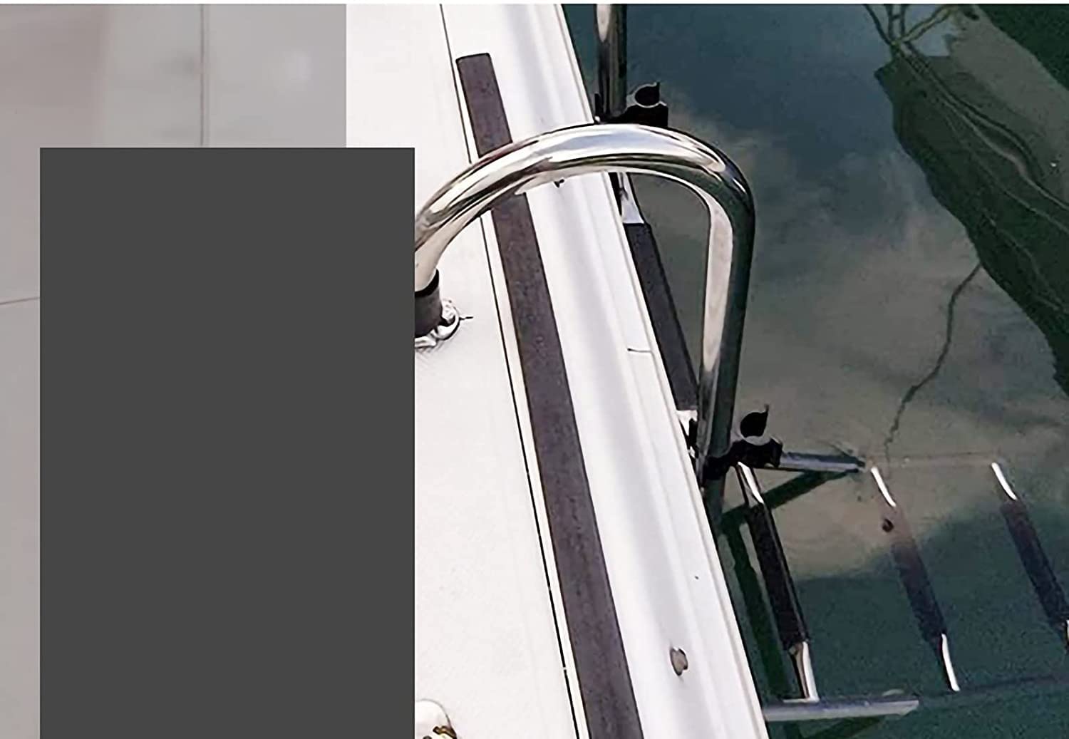 Stainless Steel 4-Step Telescoping Pontoon Boat Ladder - Lightweight Marine Swim Deck Ladder for Yachts, Pools & Rear Entry | Perfect for Swimming, Diving & Water Sports Activities