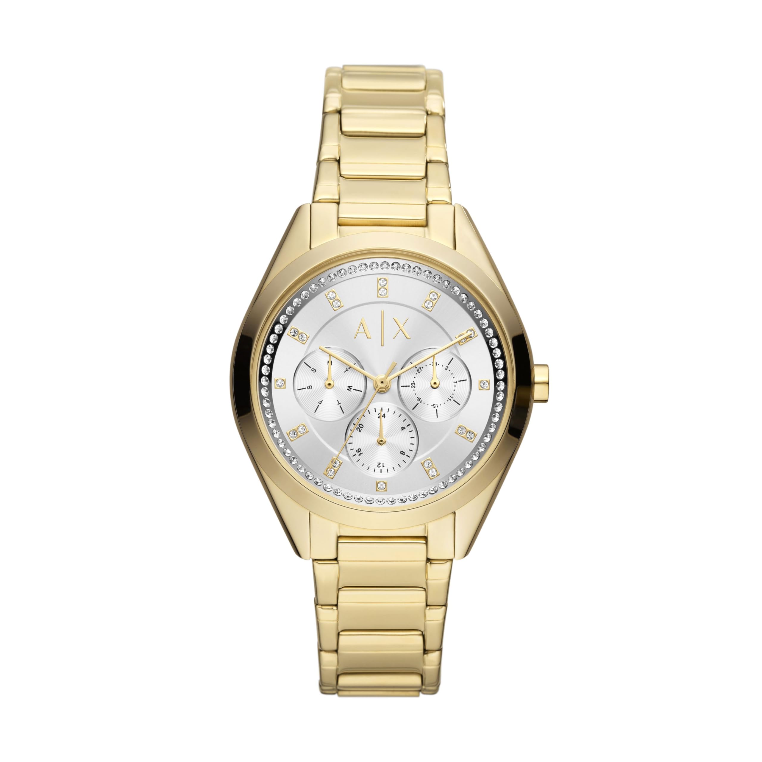 Armani Exchange Women's Chronograph Watch - 38mm Stainless Steel Case with Leather or Silicone Strap | Fashion Accessory for Work, Party & Everyday Wear