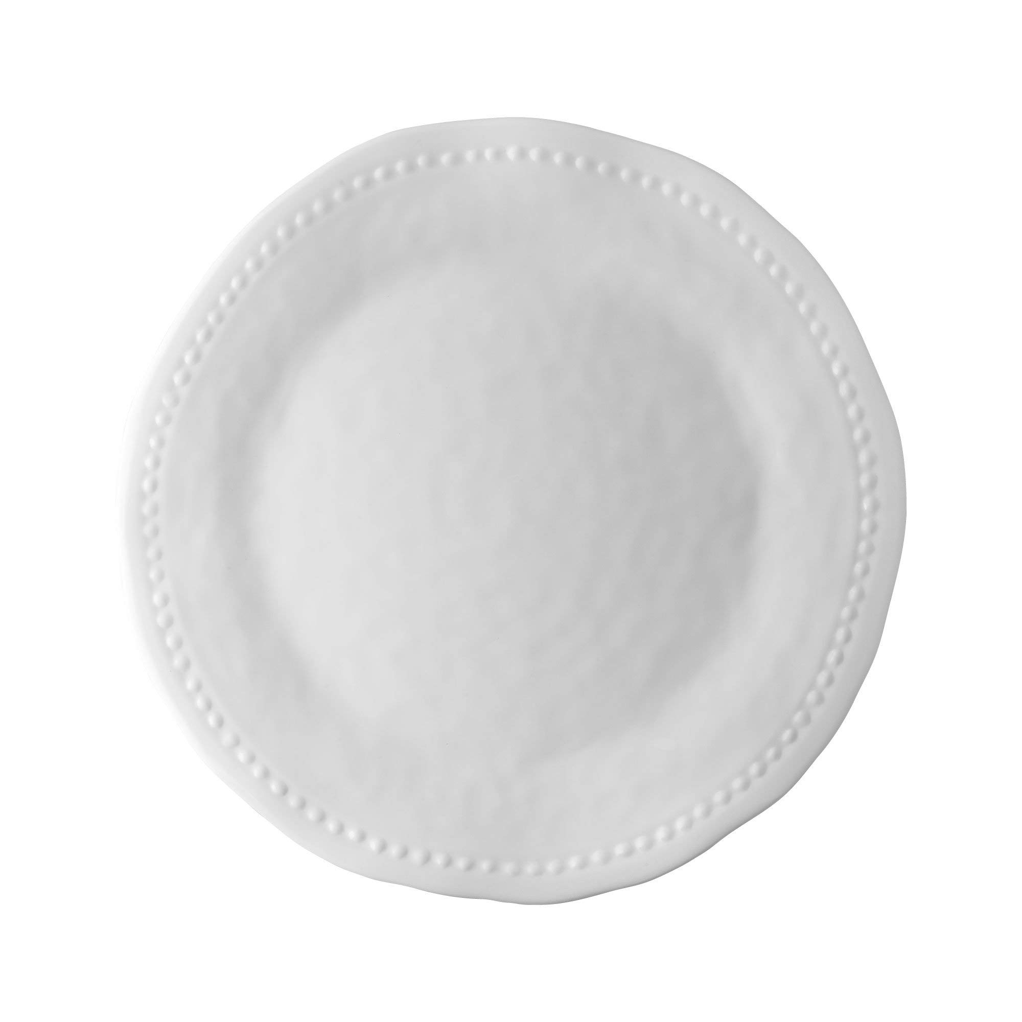 UPware 12-Piece Melamine Dinnerware Set - 4 Dinner Plates, 4 Salad Plates & 4 Bowls - Shatterproof & Lightweight - Perfect for Outdoor Dining, Picnics, Camping & Everyday Use (Beaded Design)