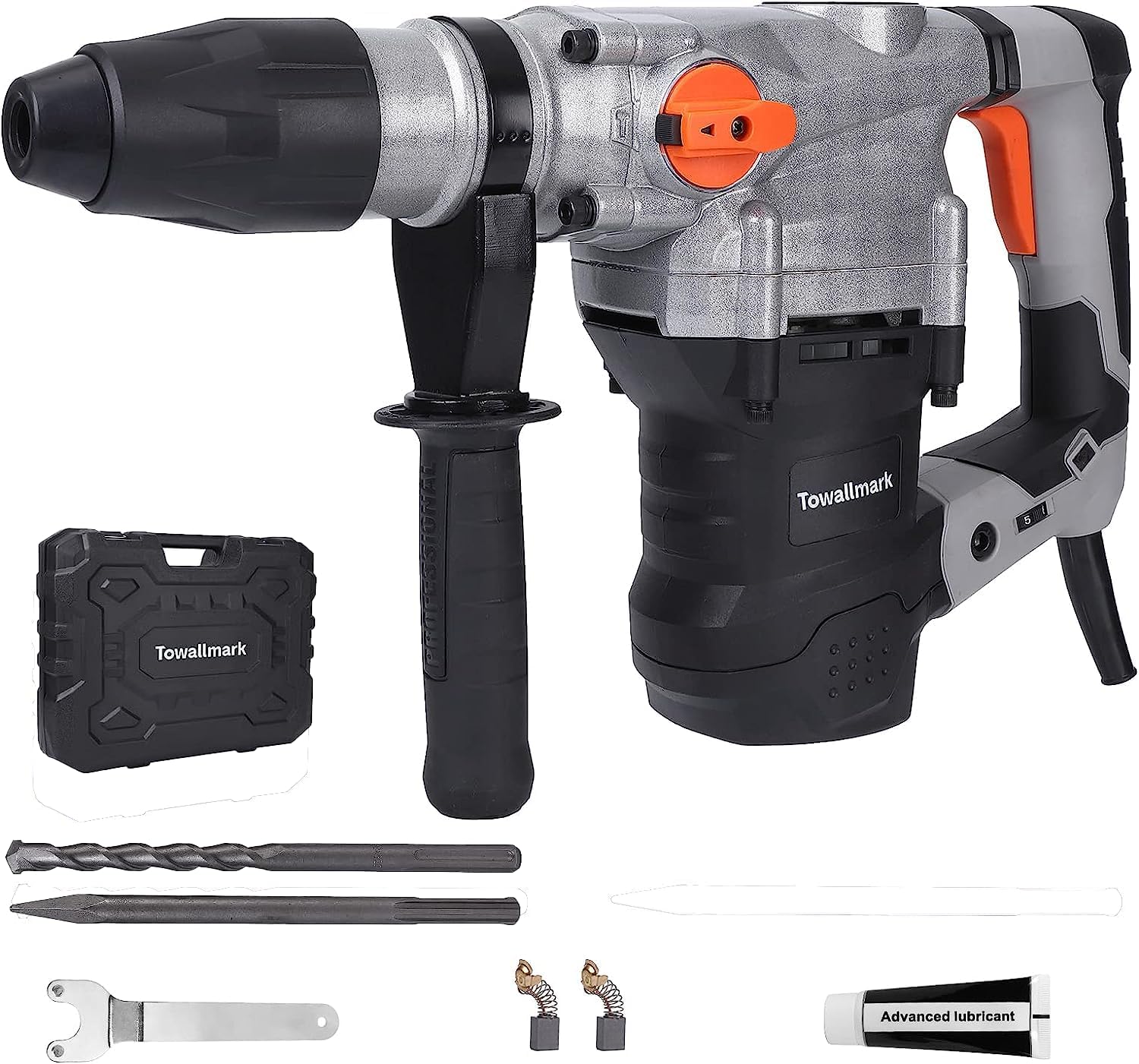 GARVEE 1600W SDS Max Demolition Jack Hammer Drill - 13 Amp Heavy Duty Electric Concrete Breaker with Point Chisel & Carrying Case - Ideal for Concrete Demolition, Pavement Breaking & Construction Projects