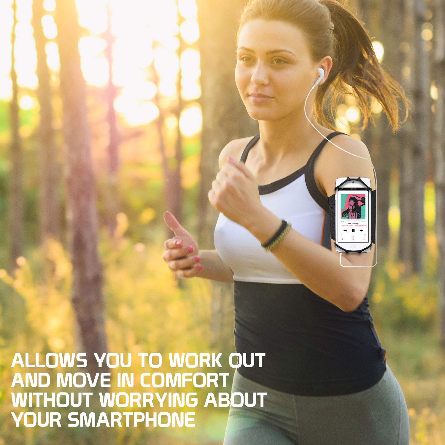 Universal Adjustable Sports Armband for iPhone, Samsung Galaxy & Google Pixel - Running, Jogging & Workout Phone Holder - Perfect for Gym, Hiking & Outdoor Activities