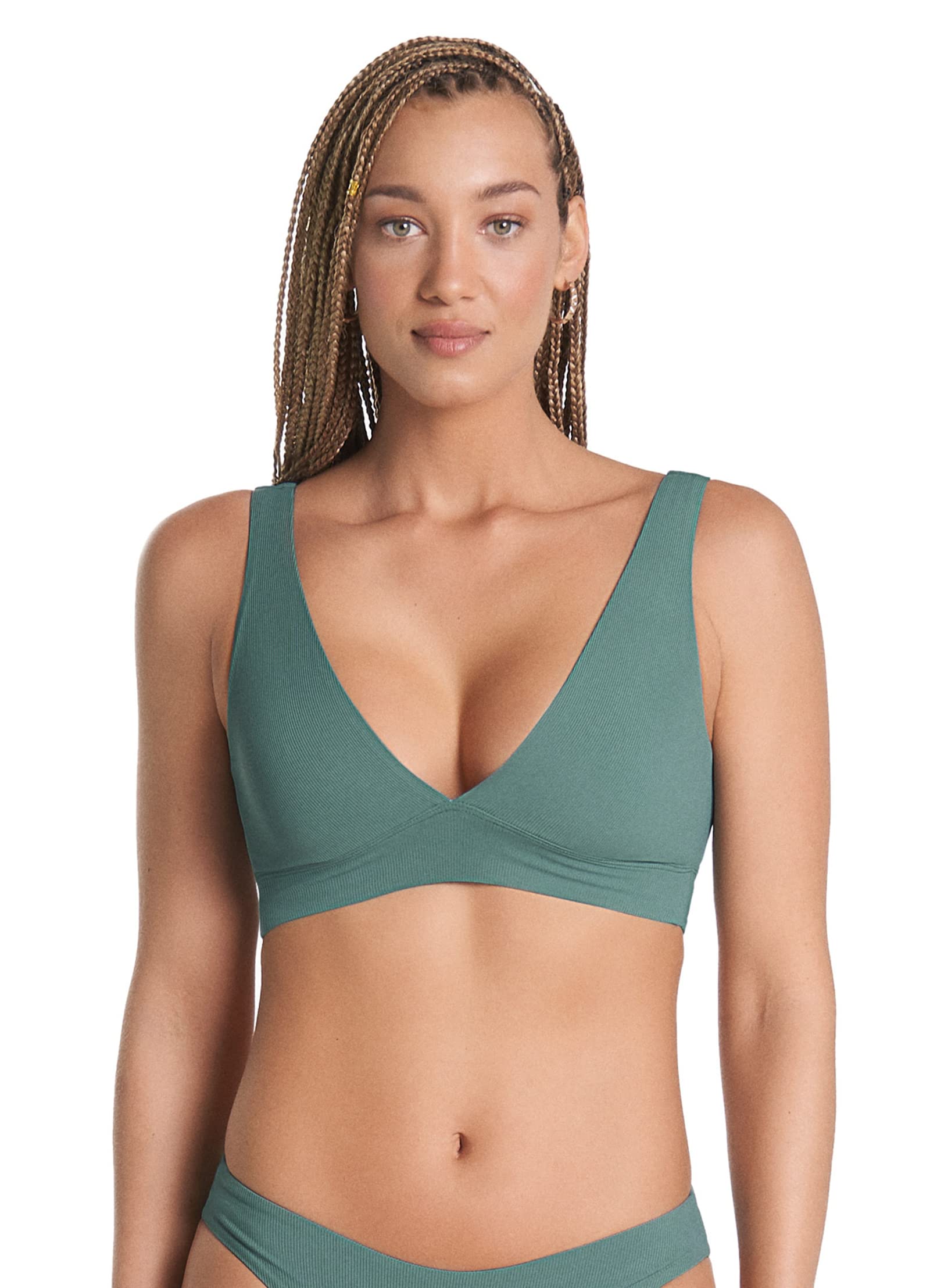 Maaji Women's Longline Triangle Bikini Top with Removable Soft Cups - Comfortable Swimwear for Beach, Pool & Vacation