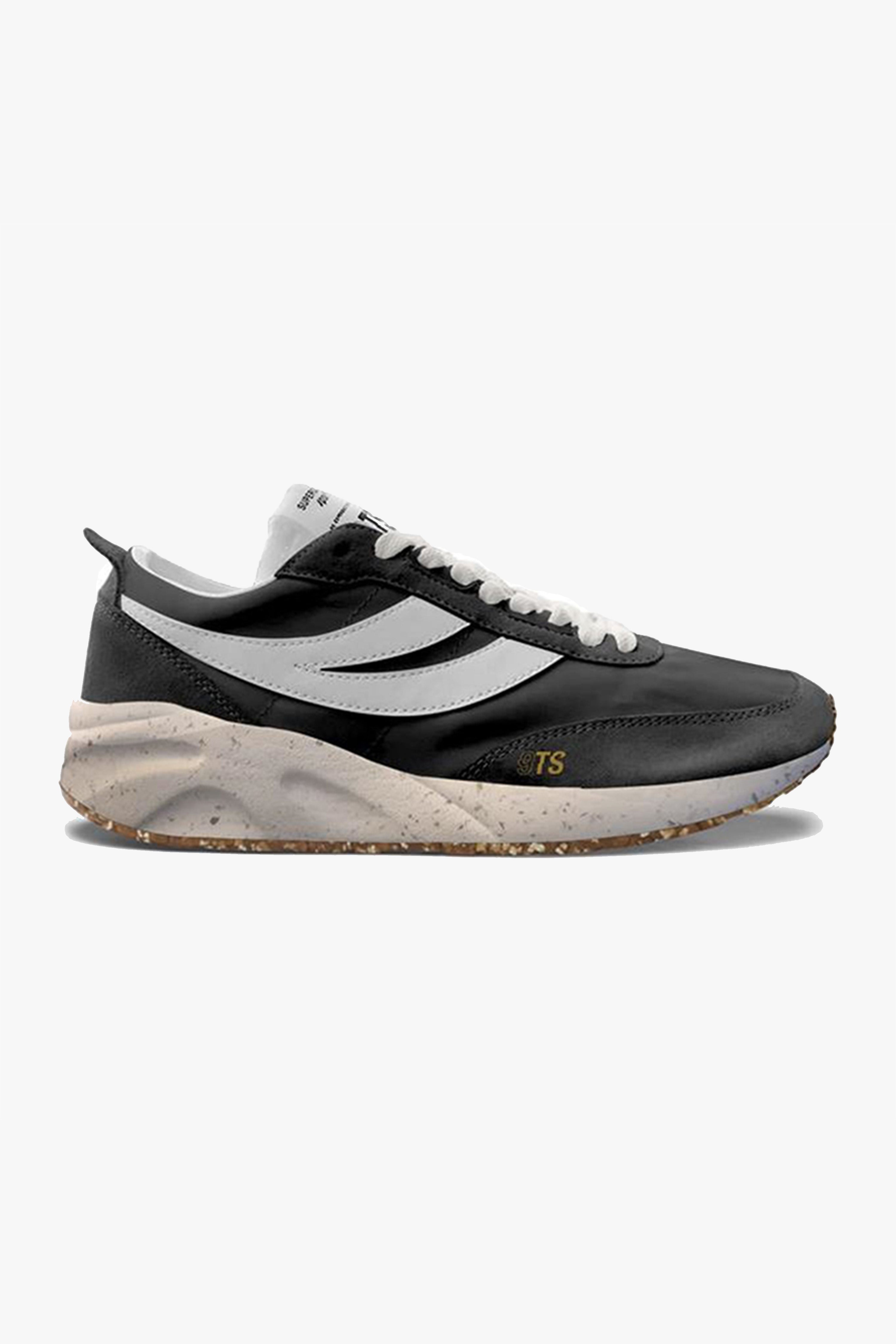 4089 Black & White Vegan Faux Leather Sneakers - Eco-Friendly Training Shoes for Women & Men | Perfect for Gym, Running & Casual Wear