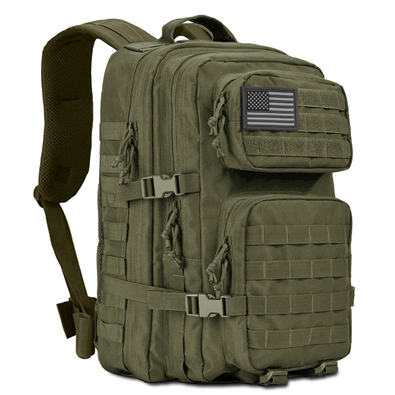 XGear Tactical Military Backpack - Large 3-Day Army Assault Molle Bug Out Bag for Hiking, Trekking & Outdoor Survival | Durable Rucksack for Camping, Travel & Emergency Preparedness (Army Green)
